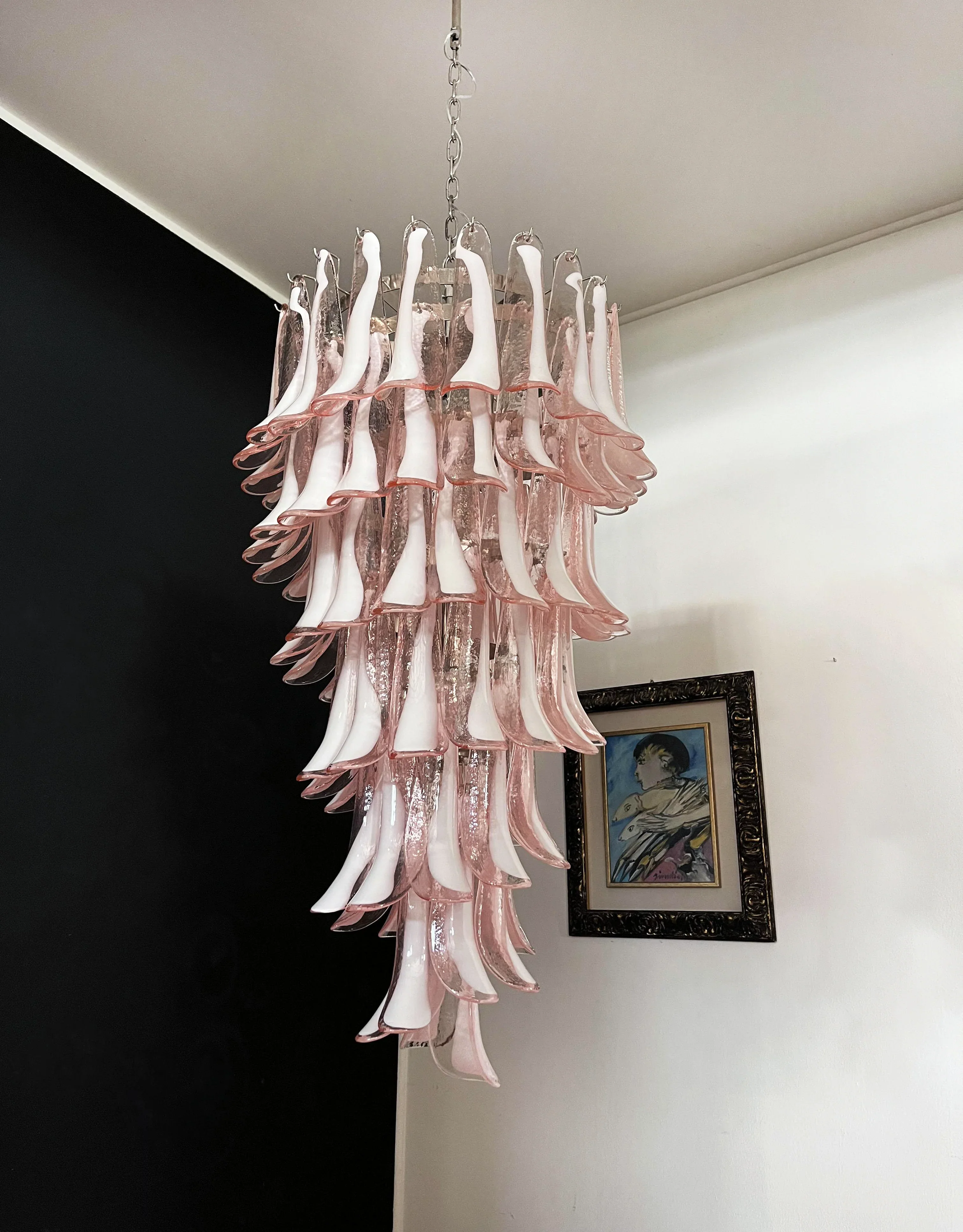 Petals Spiral Murano Pink Chandelier - Image 12