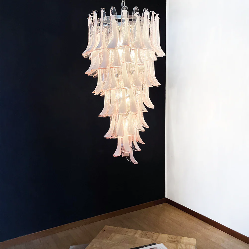 Petals Spiral Murano Pink Chandelier - Image 2