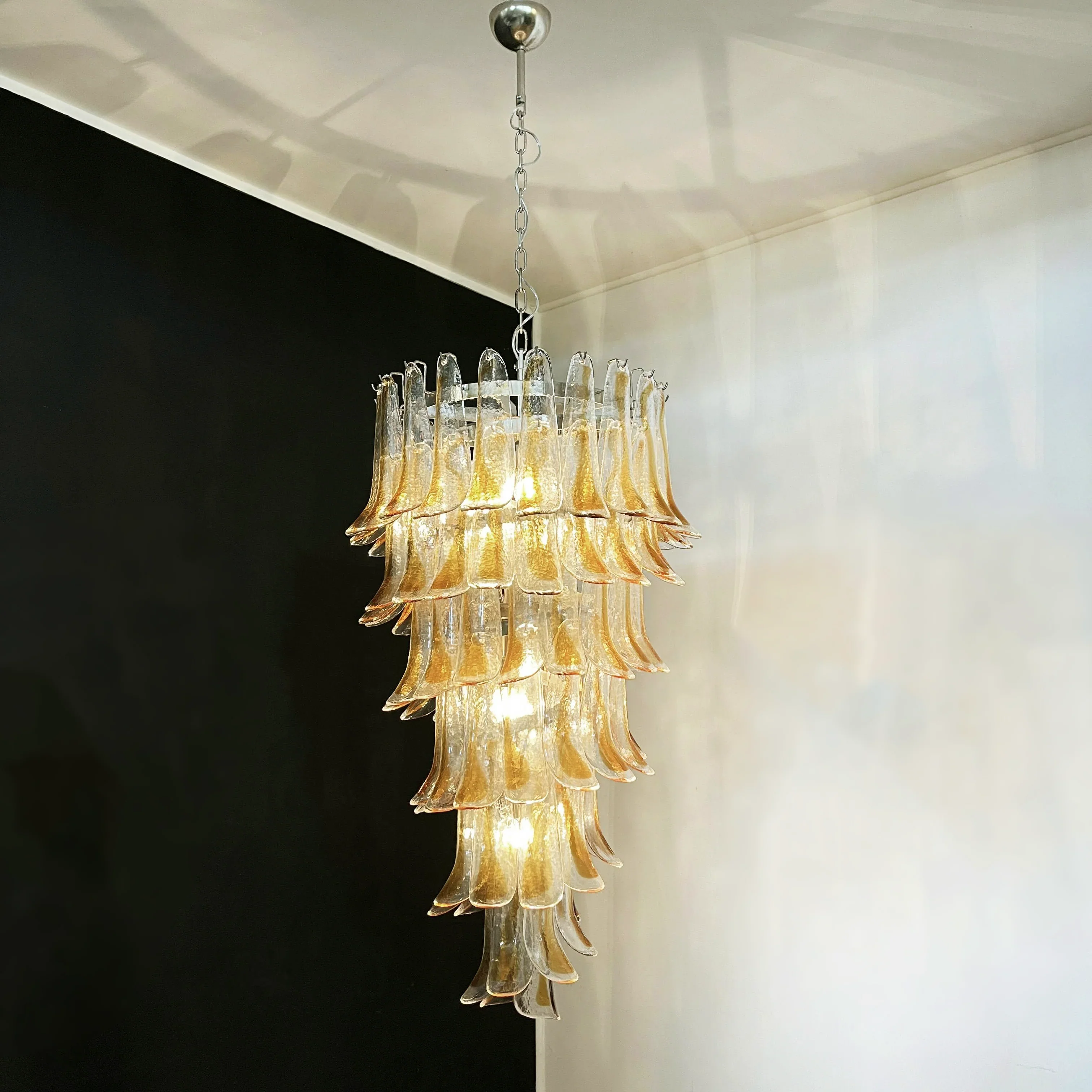 Petals Spiral Murano Transparent Chandelier - Image 14