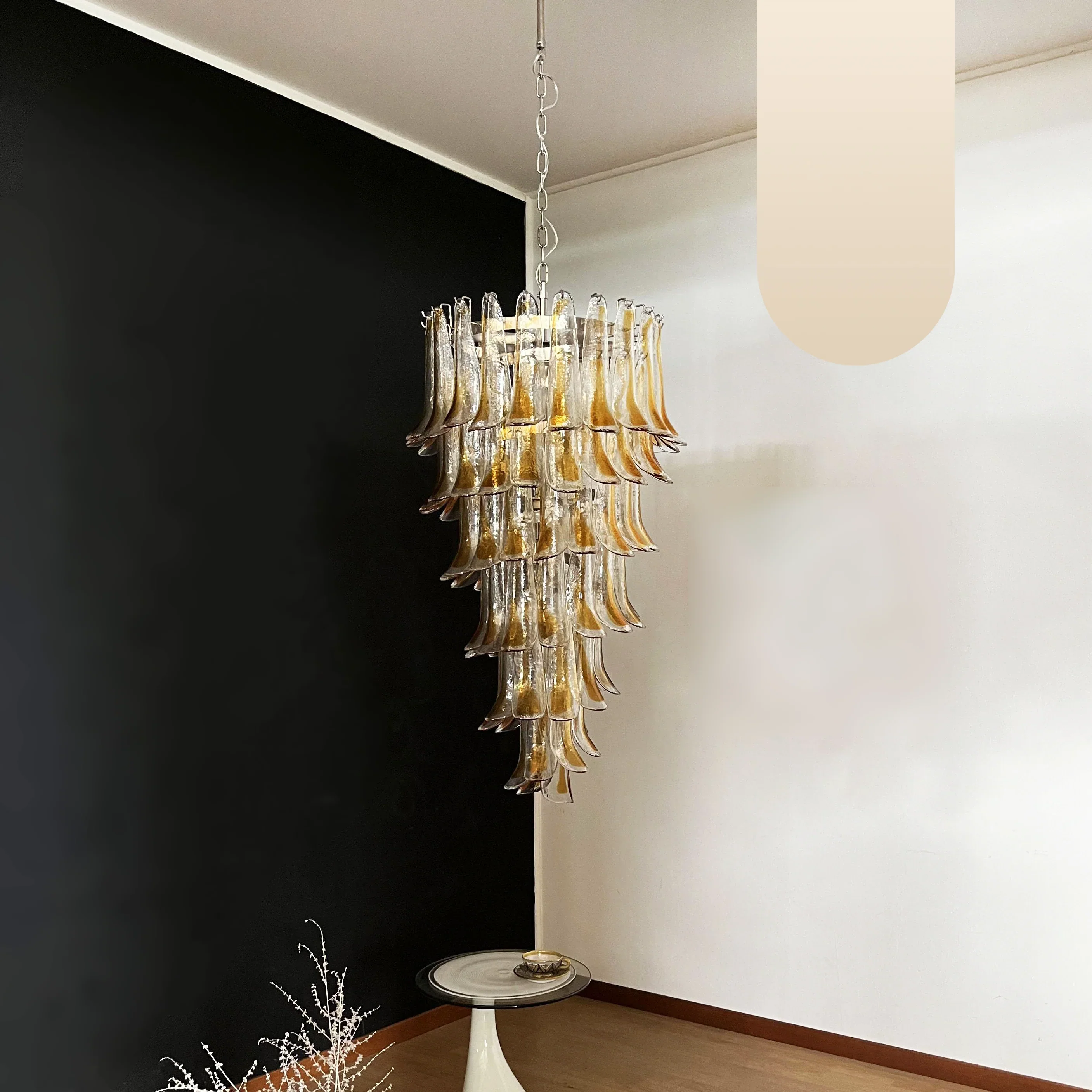 Petals Spiral Murano Transparent Chandelier - Image 17