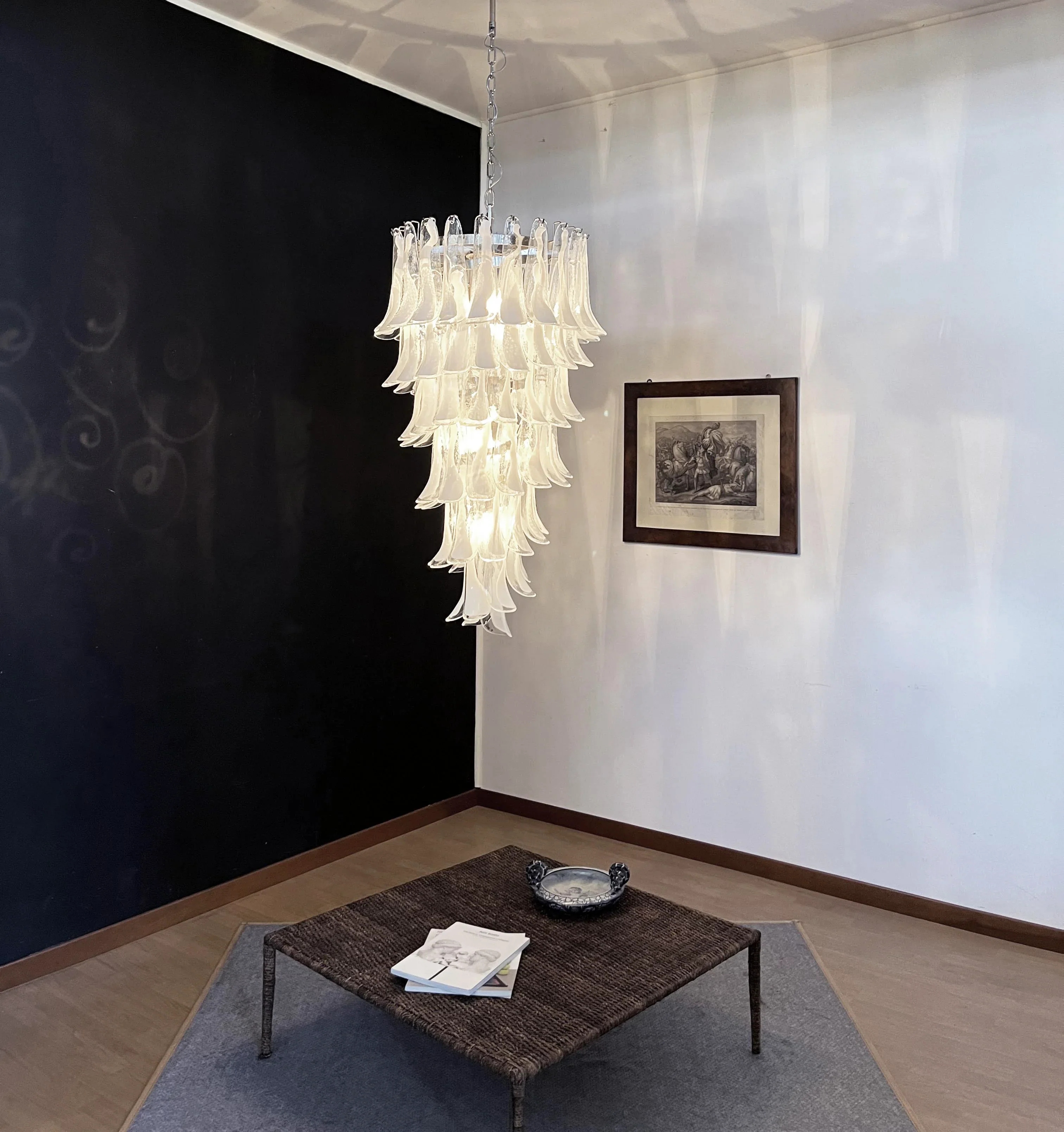 Petals Spiral Murano Transparent Chandelier - Image 2