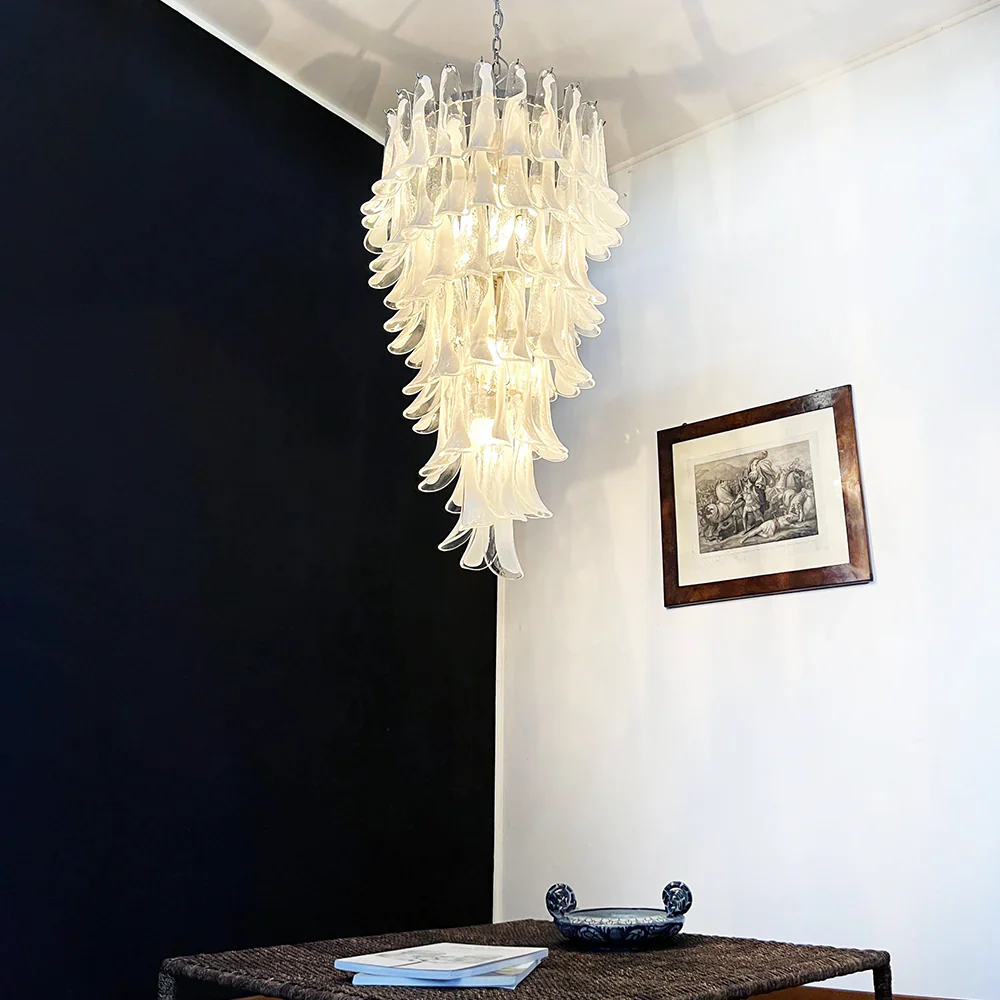 Petals Spiral Murano Transparent Chandelier - Image 3