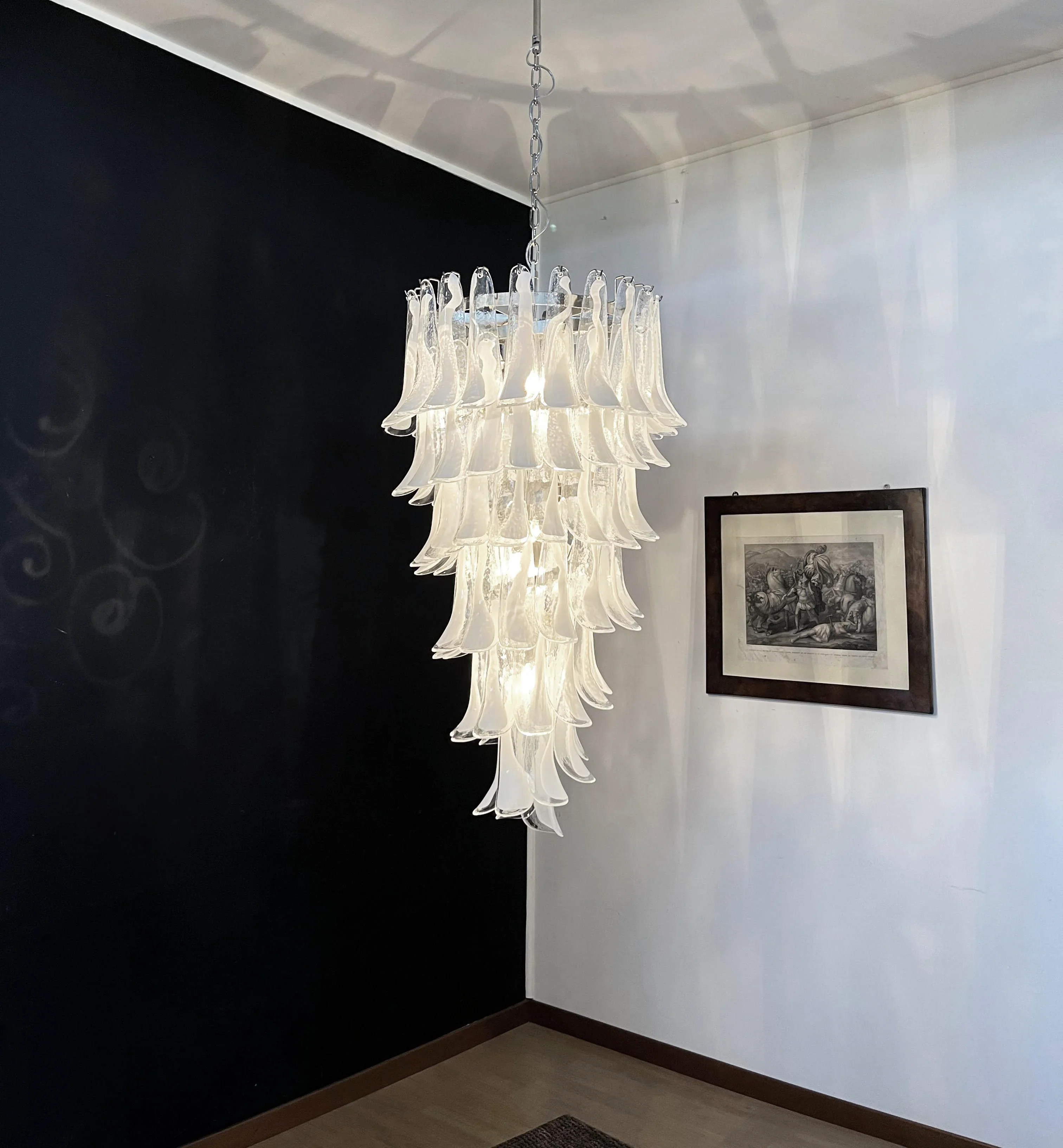 Petals Spiral Murano Transparent Chandelier - Image 4