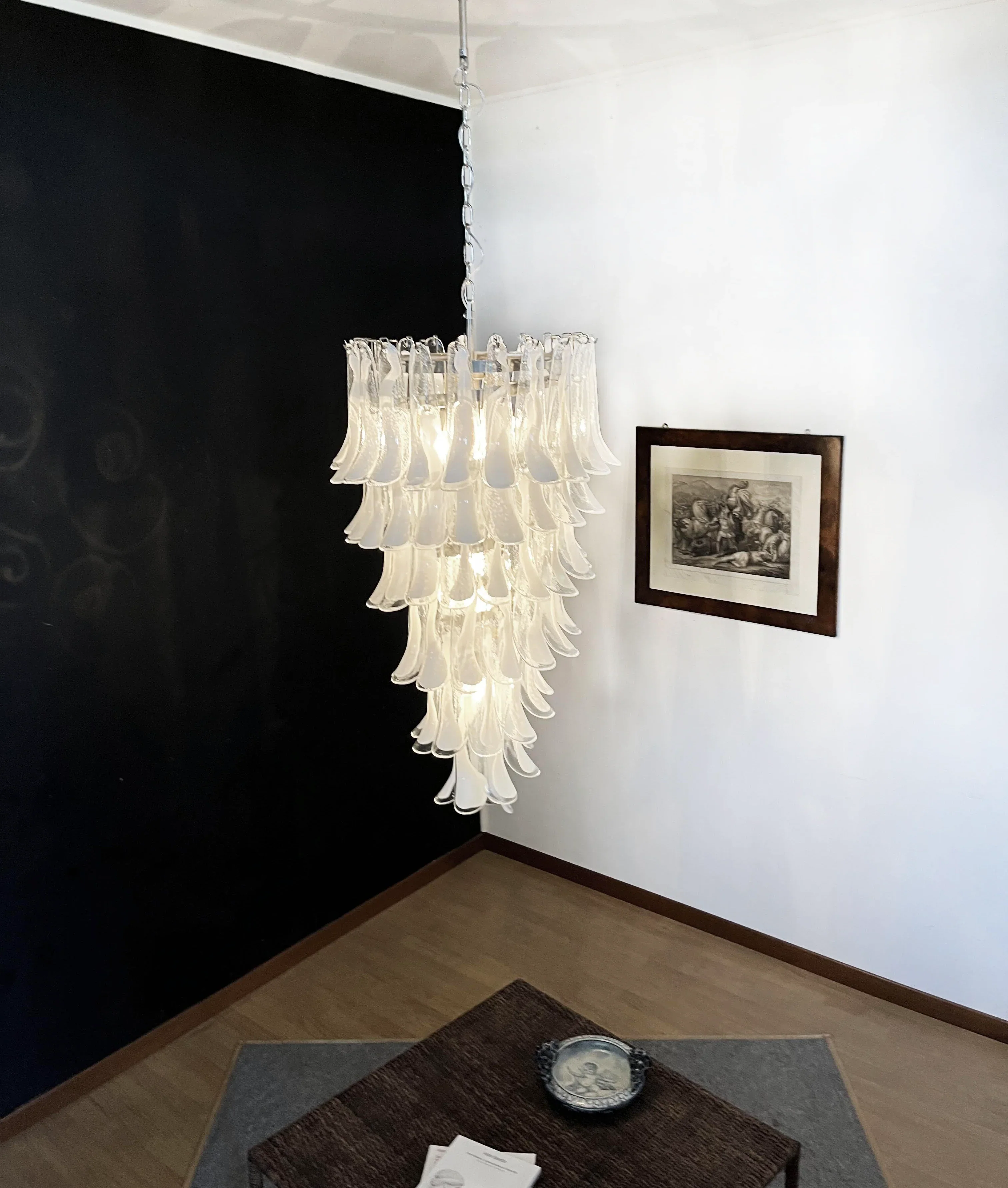 Petals Spiral Murano Transparent Chandelier - Image 7