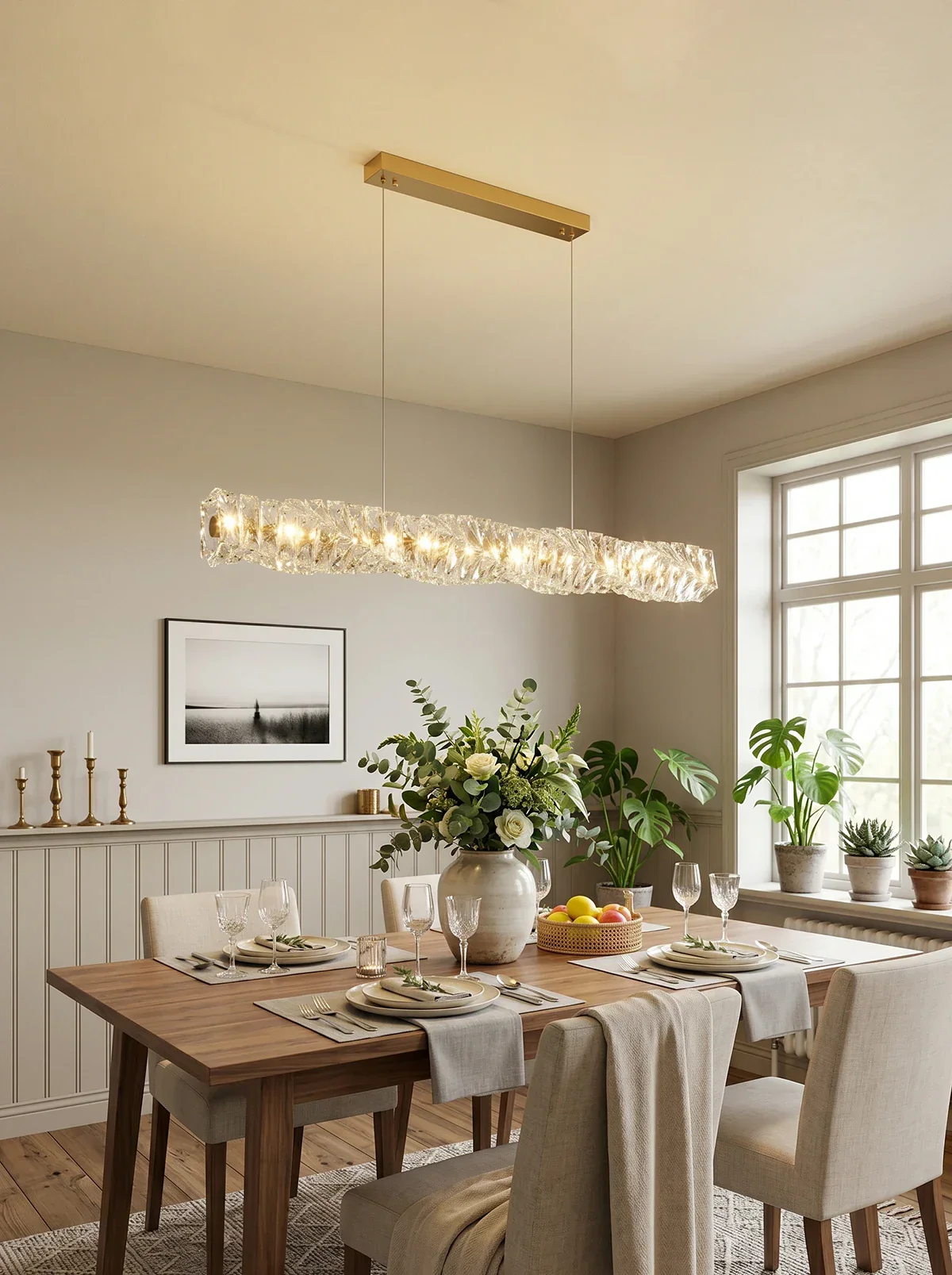 Twist Linear Crystal Chandelier - Image 2