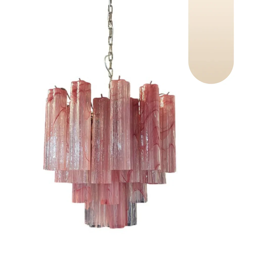 Star Shaped Tube Red Clouds Glass Chandelier - Image 12