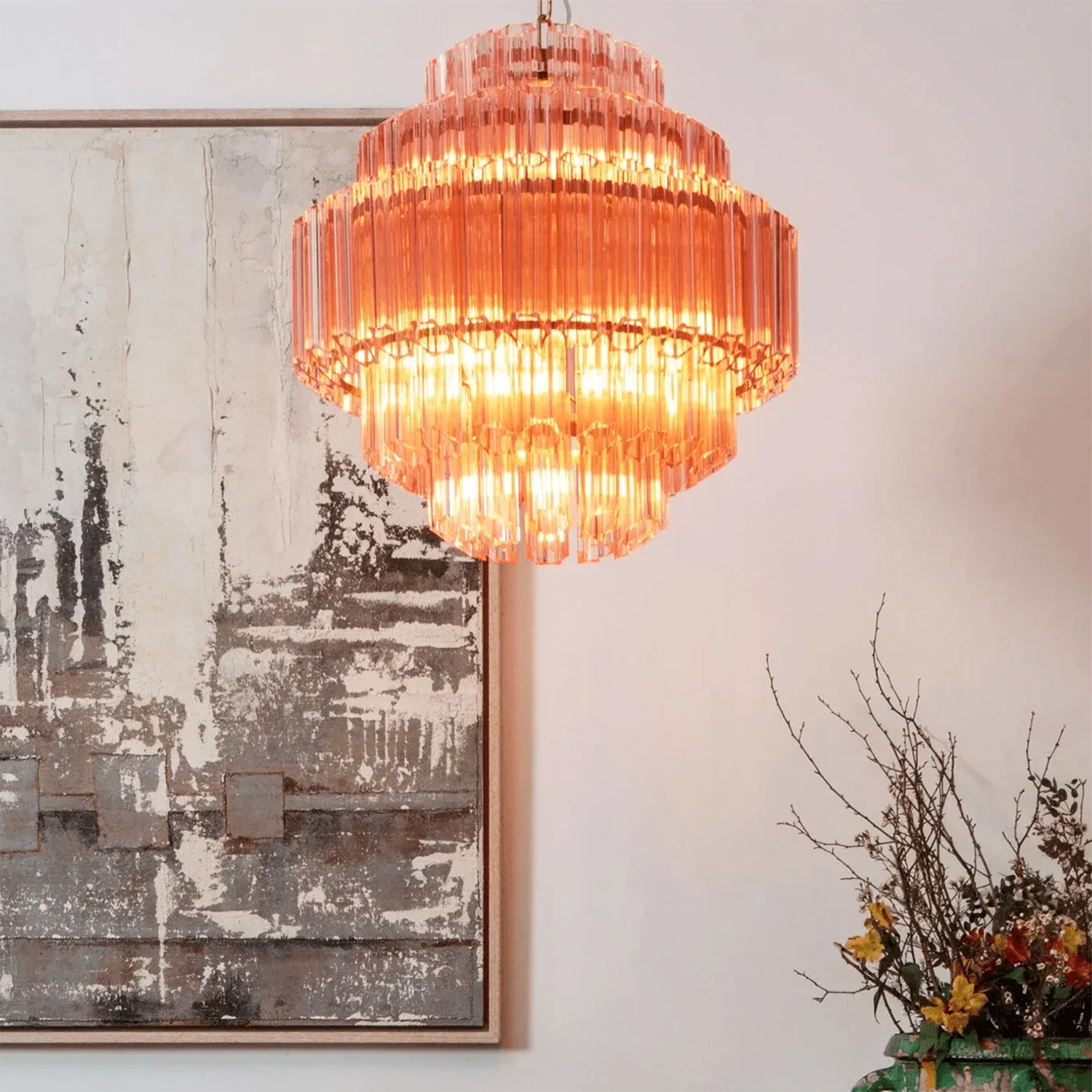 Pink Palermo Round Chandelier - Image 3