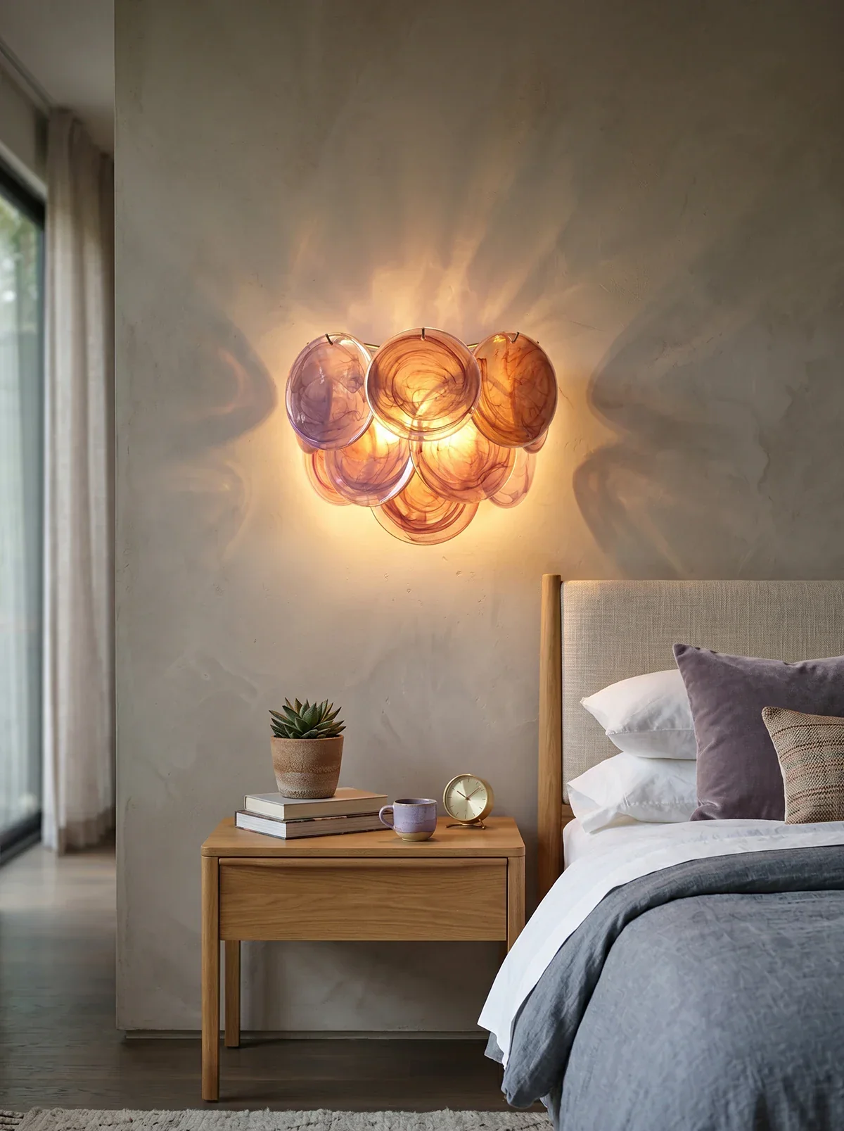Pink Vintage Murano Glass Wall Lamp - Image 2