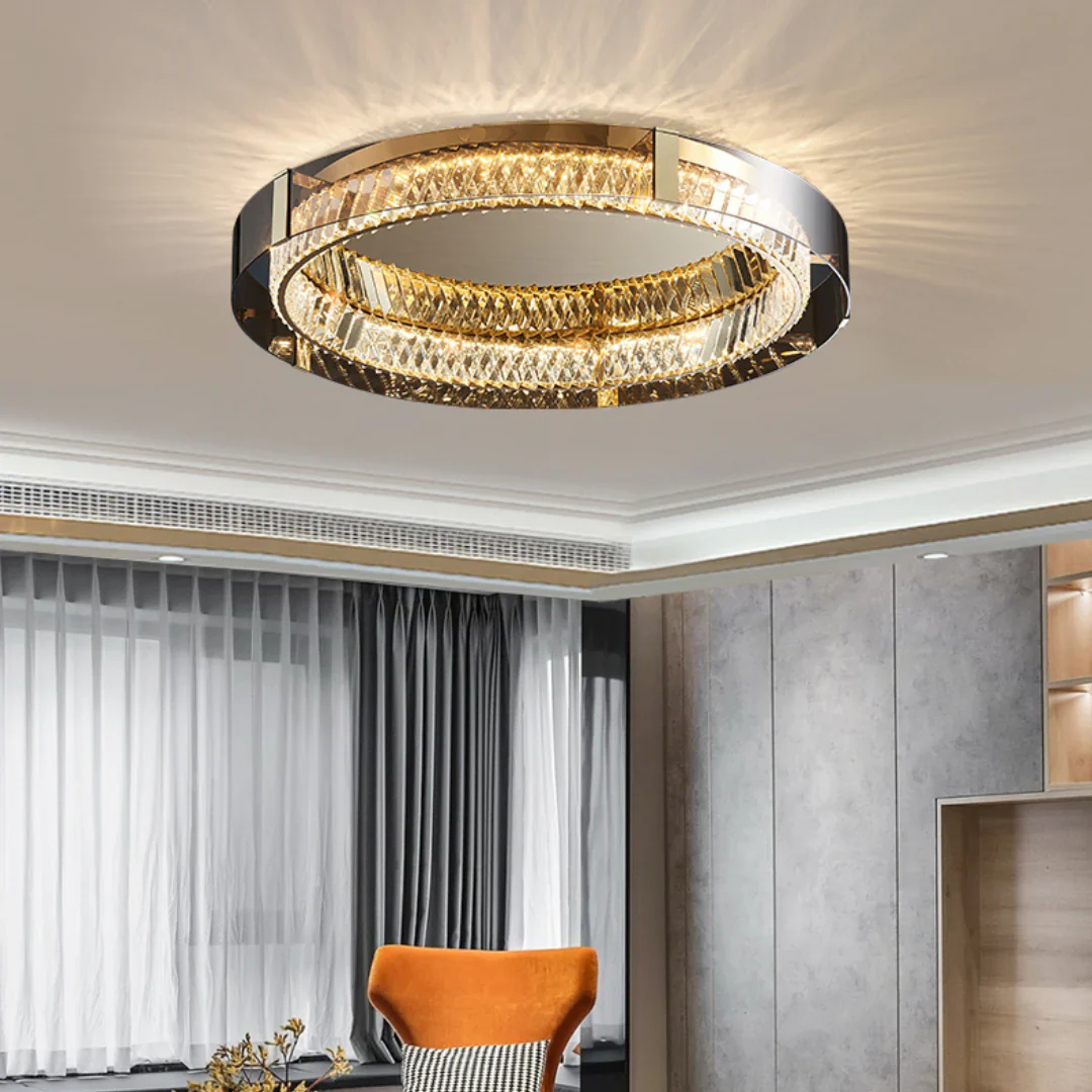 Plafonnier Glass Crystal Ceiling Light - Image 4
