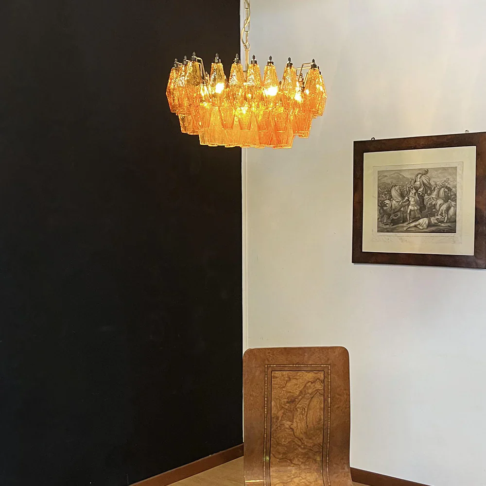 Poliedri Murano Amber Chandelier - Image 2