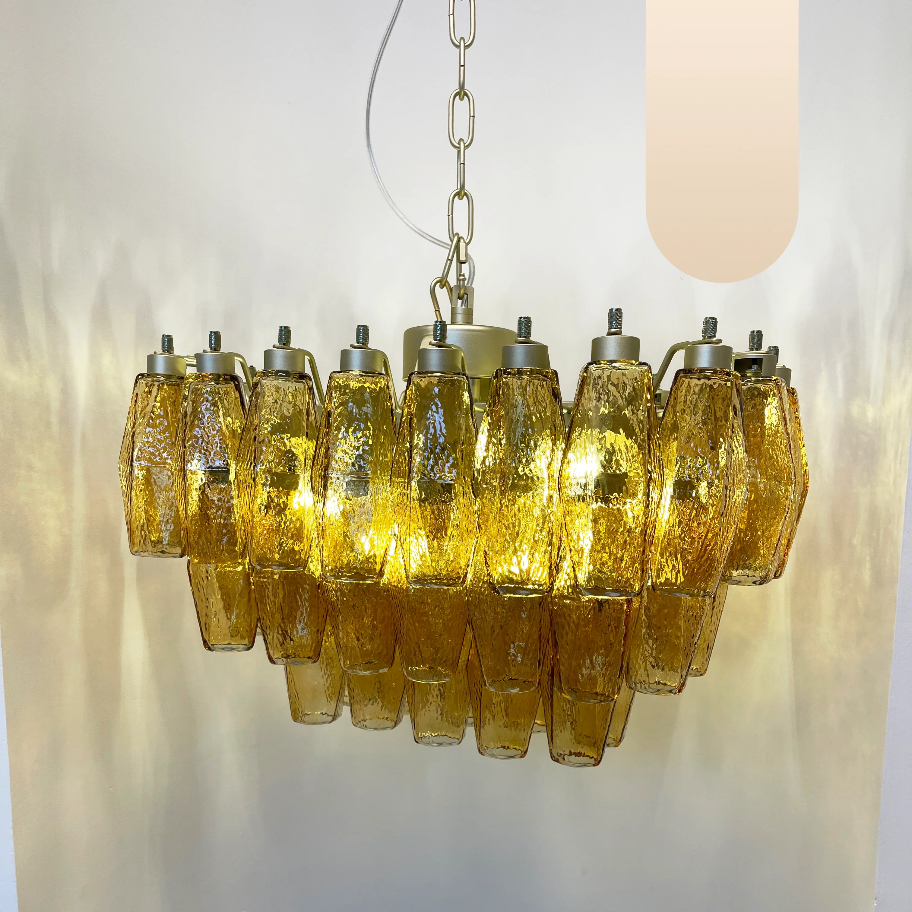 Poliedri Murano Amber Chandelier - Image 21