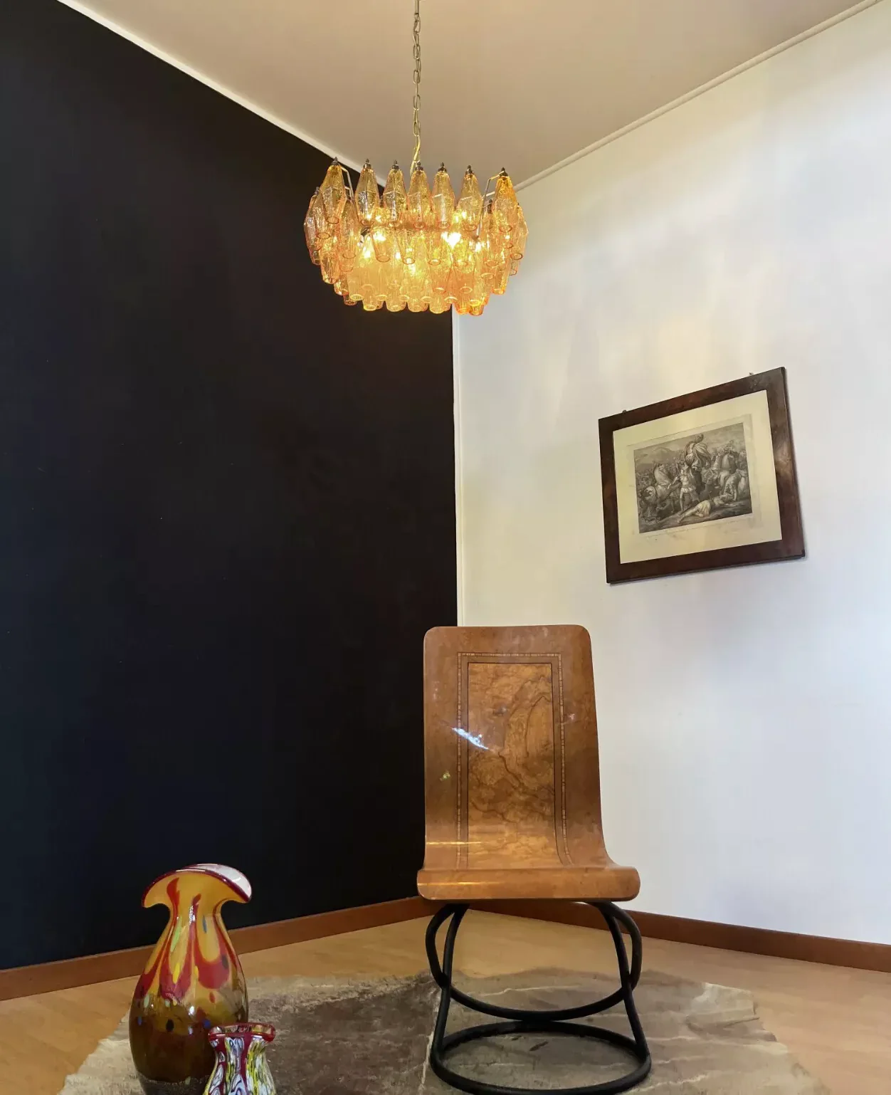 Poliedri Murano Amber Chandelier - Image 3