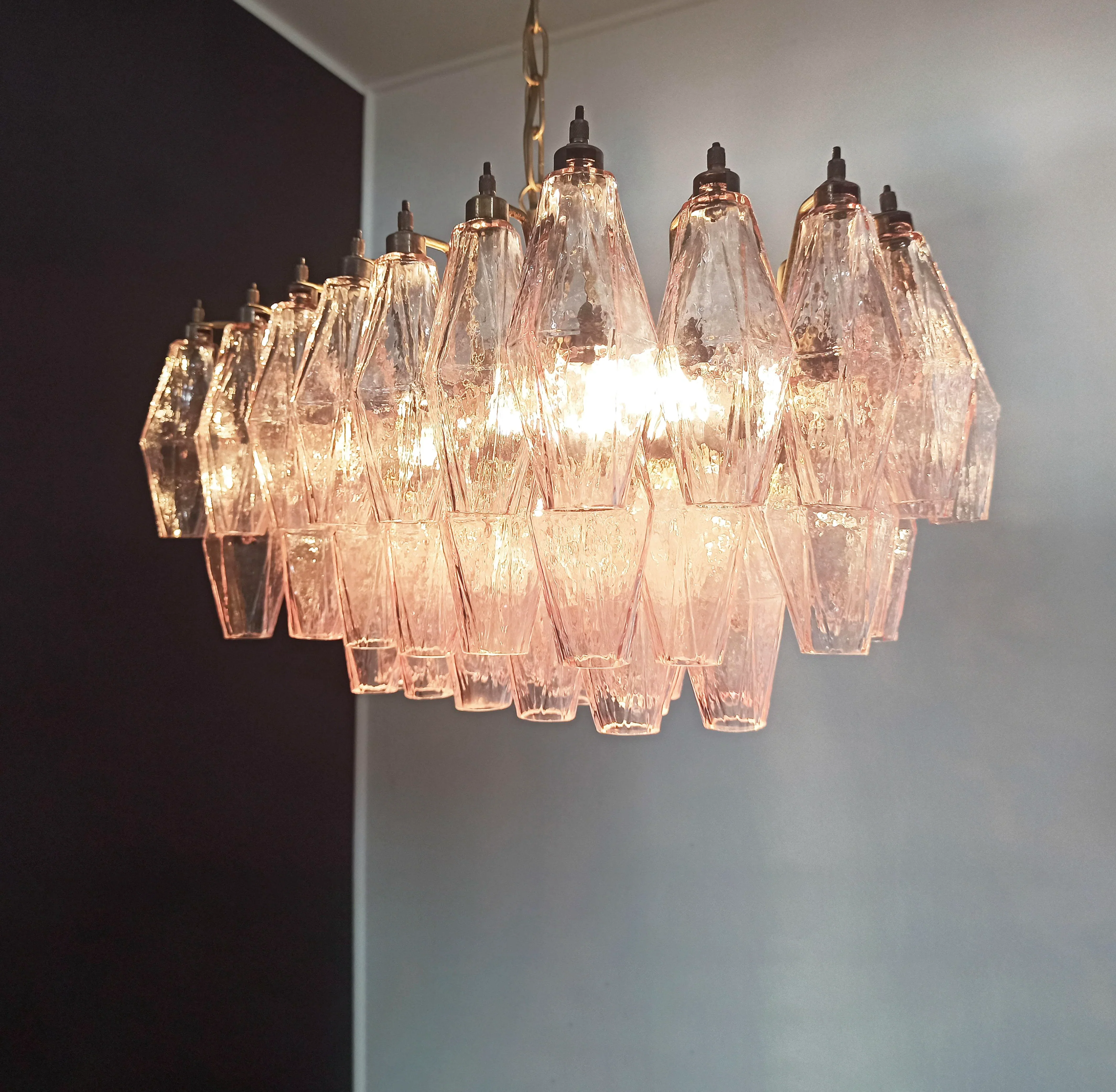 Poliedri Murano Pink Chandelier - Image 6