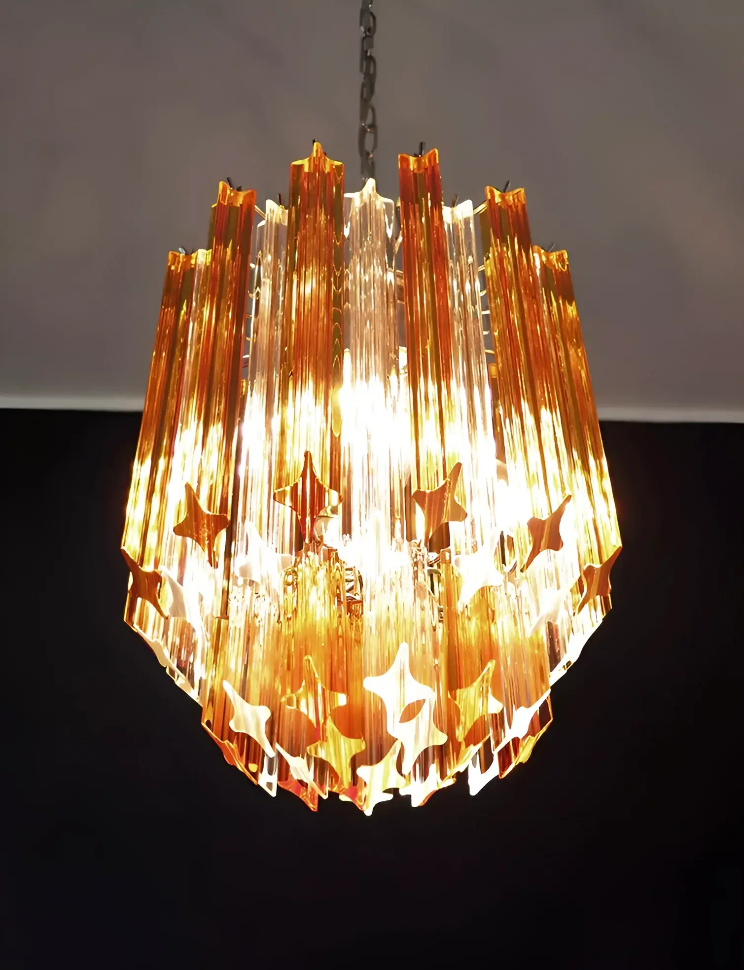 Quadriedri Murano Prisms Amber Transparent Chandelier - Image 10