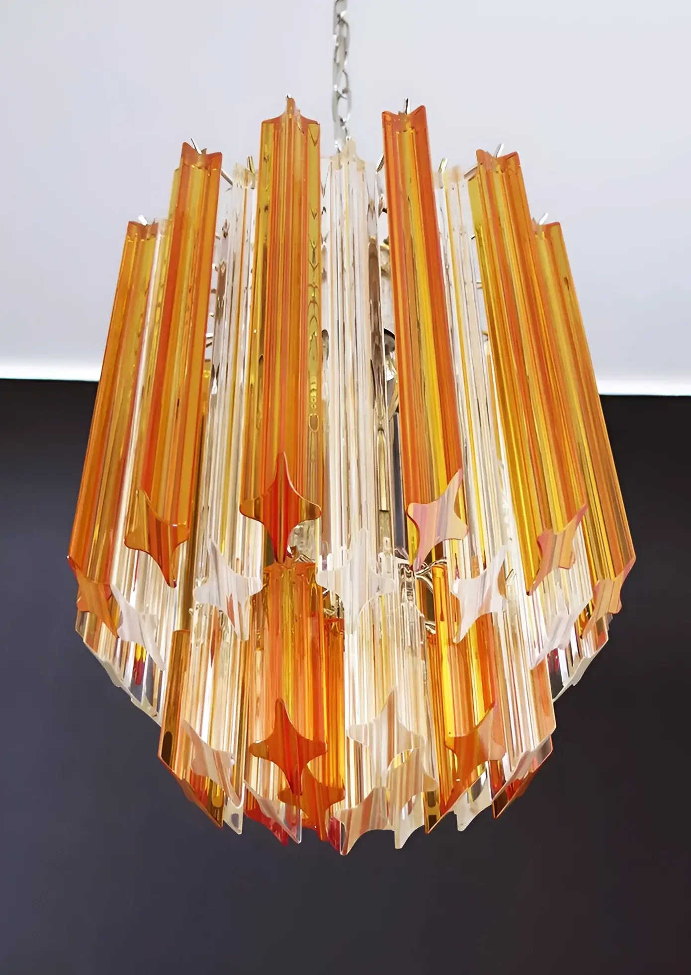 Quadriedri Murano Prisms Amber Transparent Chandelier - Image 11