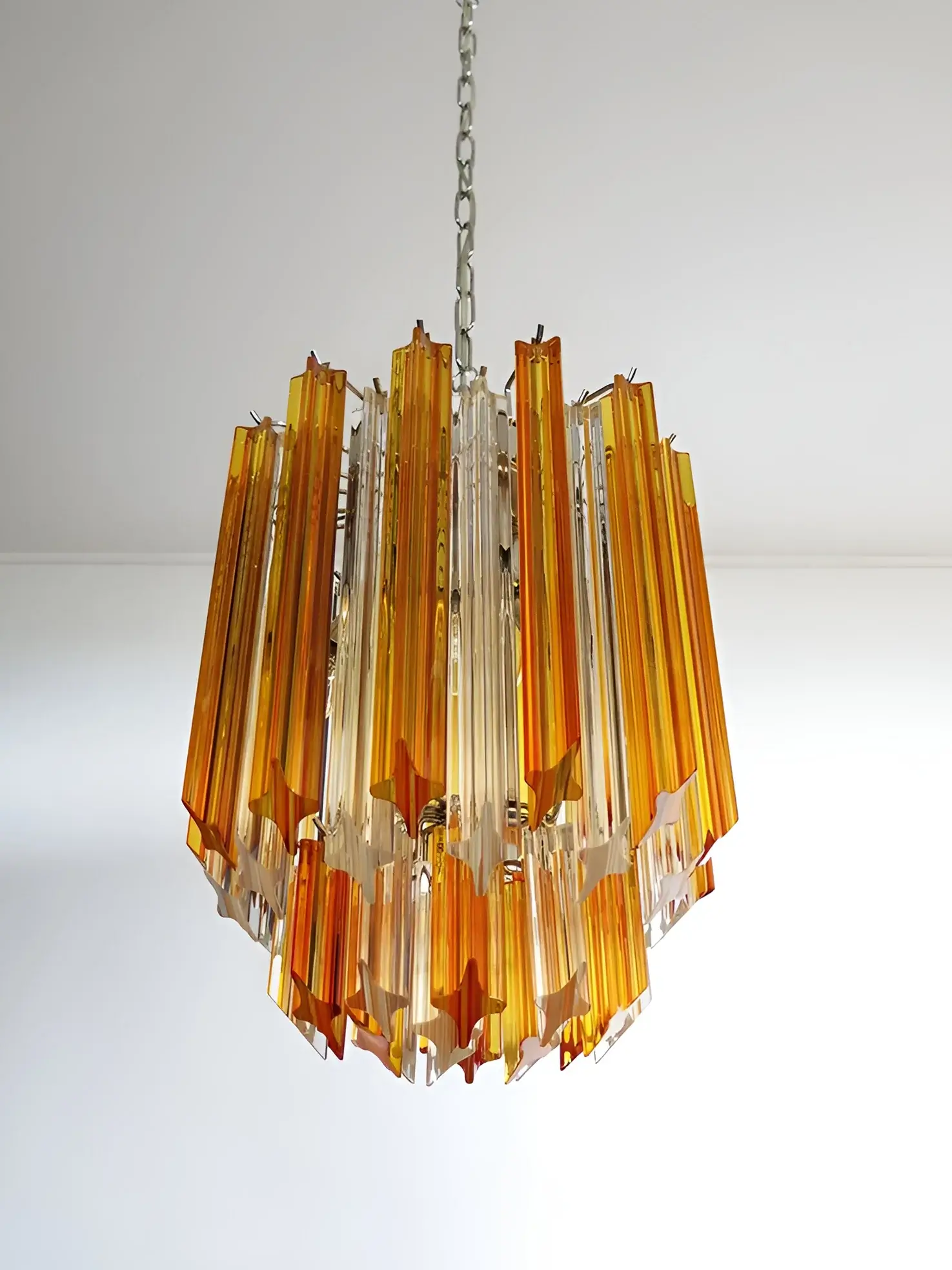 Quadriedri Murano Prisms Amber Transparent Chandelier - Image 12