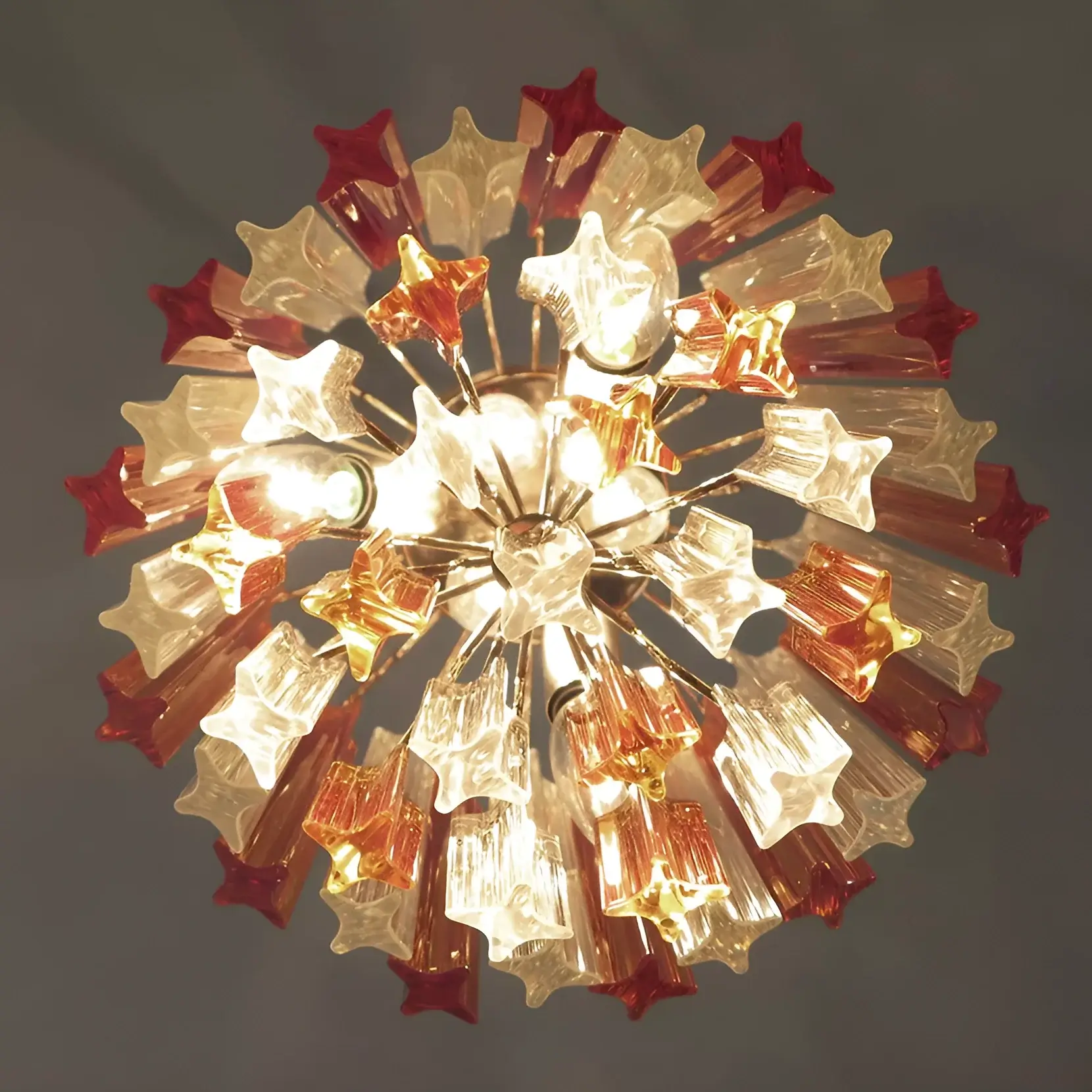 Quadriedri Murano Prisms Amber Transparent Chandelier - Image 13