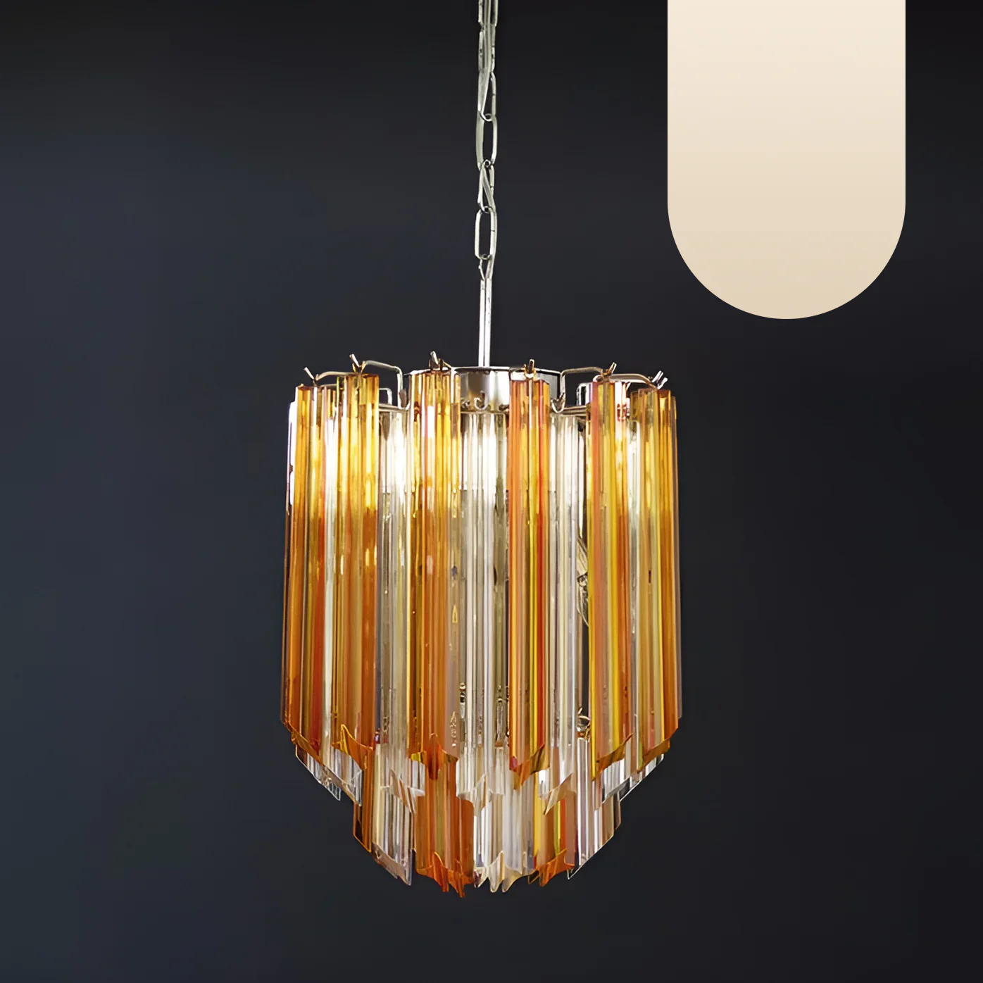 Quadriedri Murano Prisms Amber Transparent Chandelier - Image 16