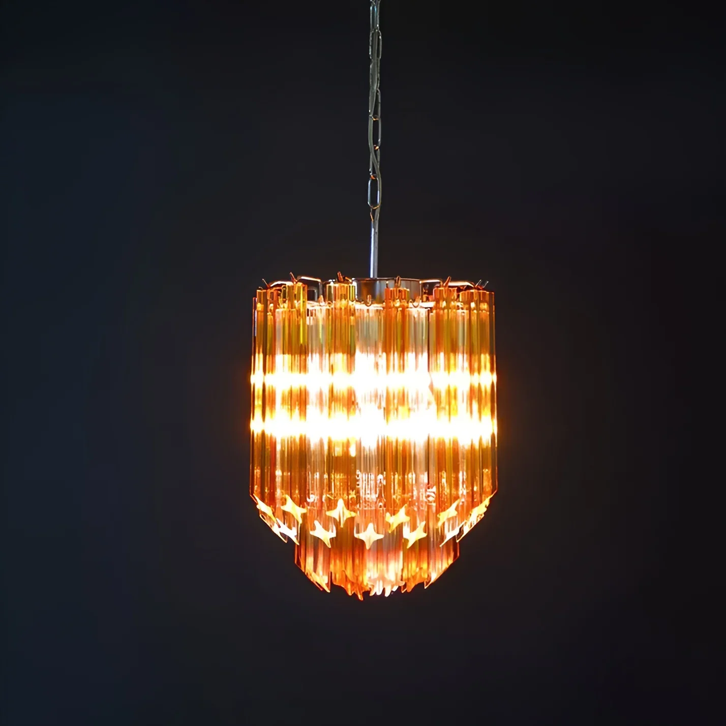 Quadriedri Murano Prisms Amber Transparent Chandelier - Image 17