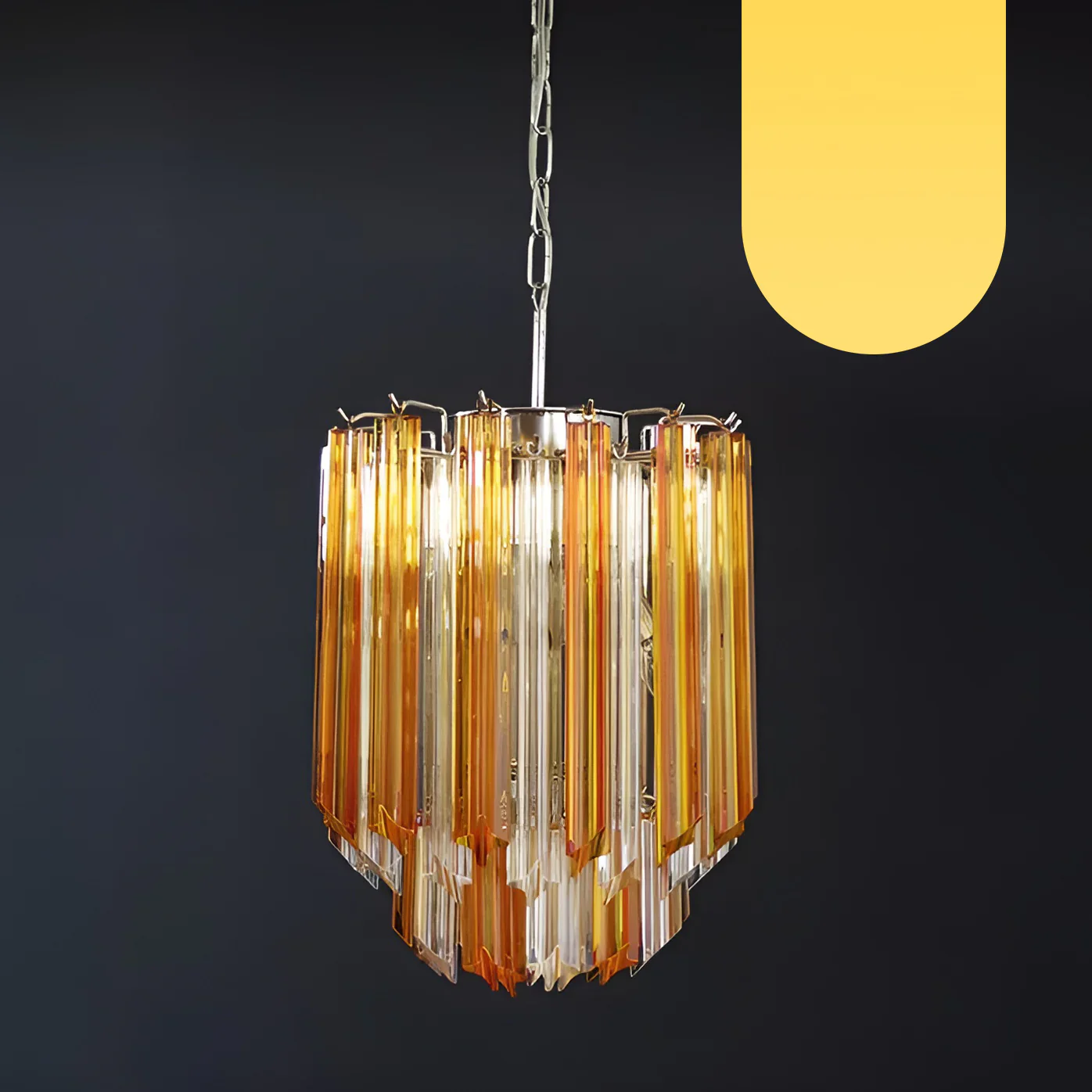 Quadriedri Murano Prisms Amber Transparent Chandelier - Image 18