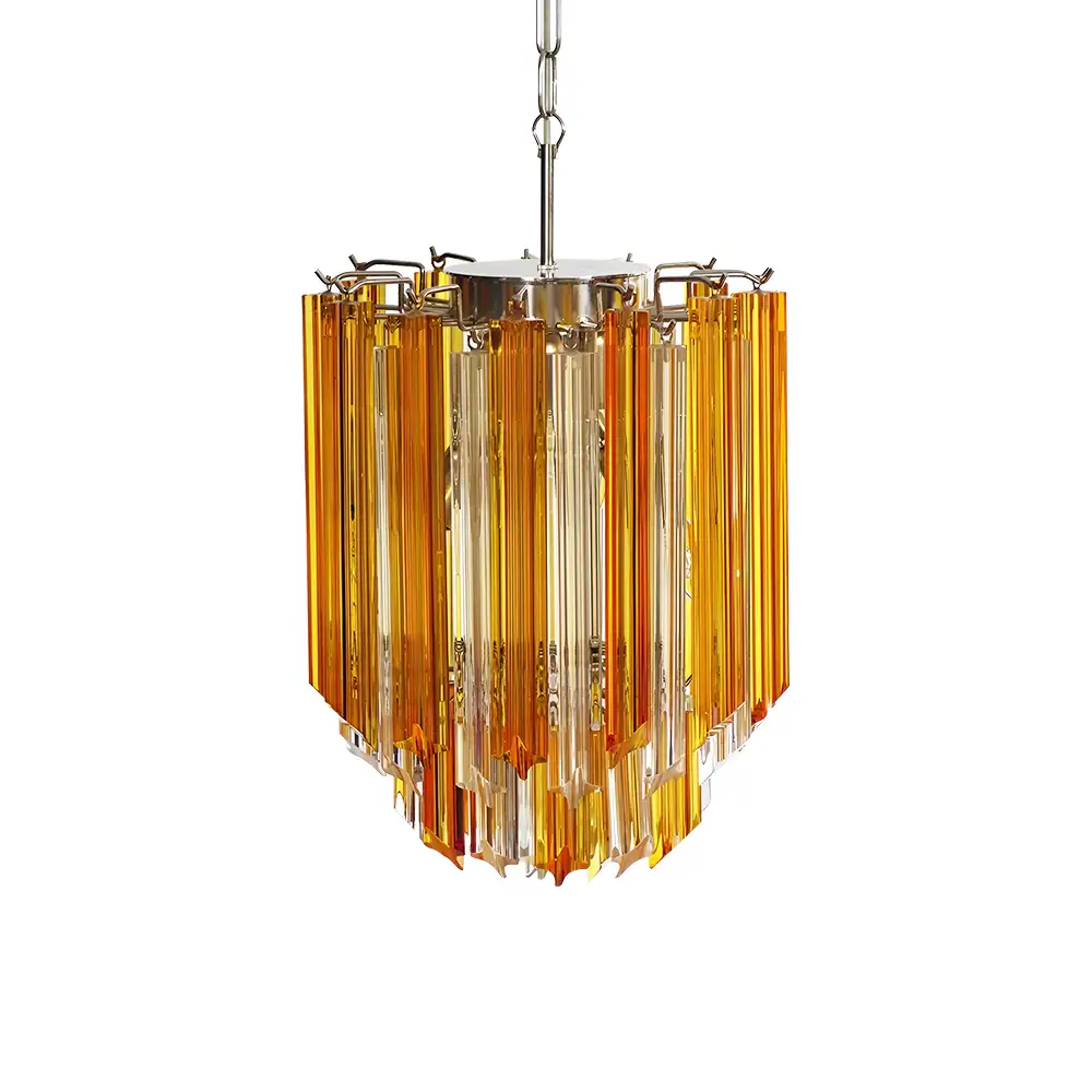 Quadriedri Murano Prisms Amber Transparent Chandelier - Image 19