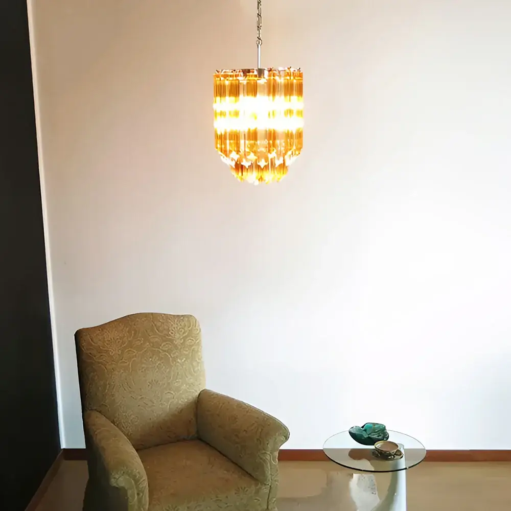 Quadriedri Murano Prisms Amber Transparent Chandelier - Image 2