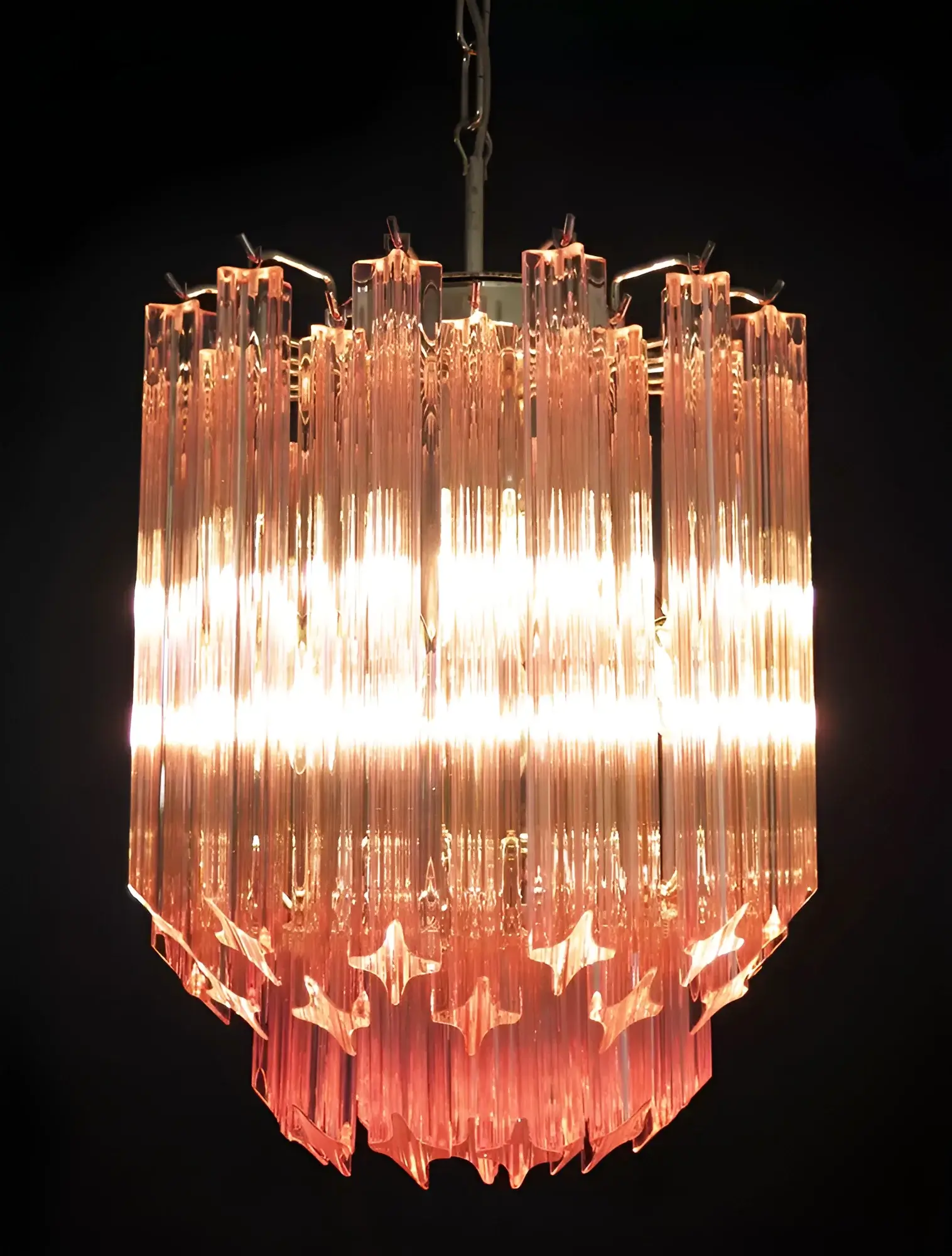 Quadriedri Murano Prisms Pink Chandelier - Image 12