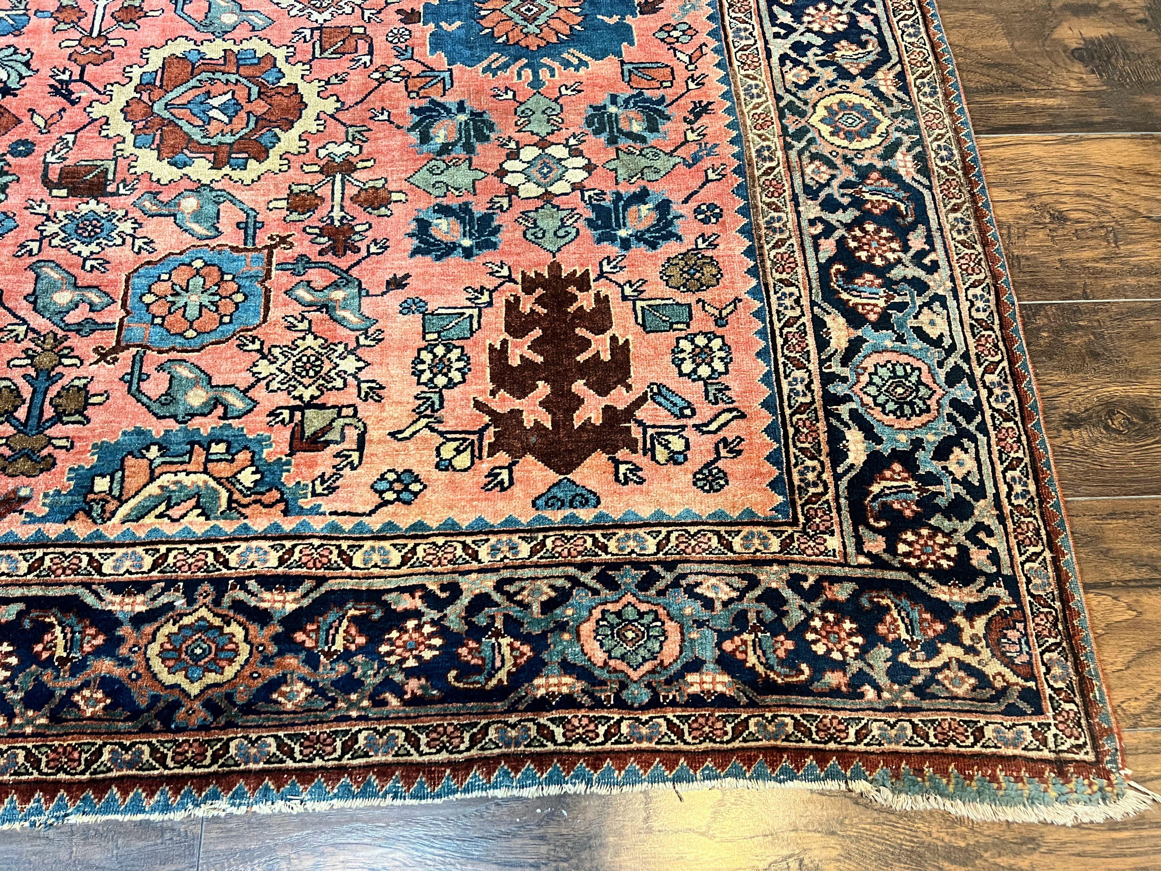 Rare Persian Sarouk Farahan Rug 9x15 – Antique Wool Carpet, Signed By Master Weaver - Image 10