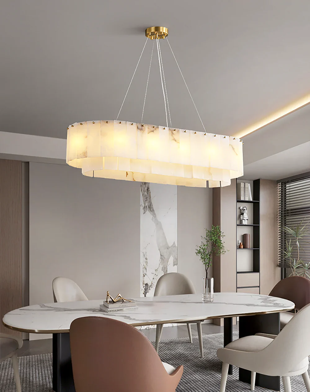 Rectangular Linear Alabaster Chandelier - Image 10