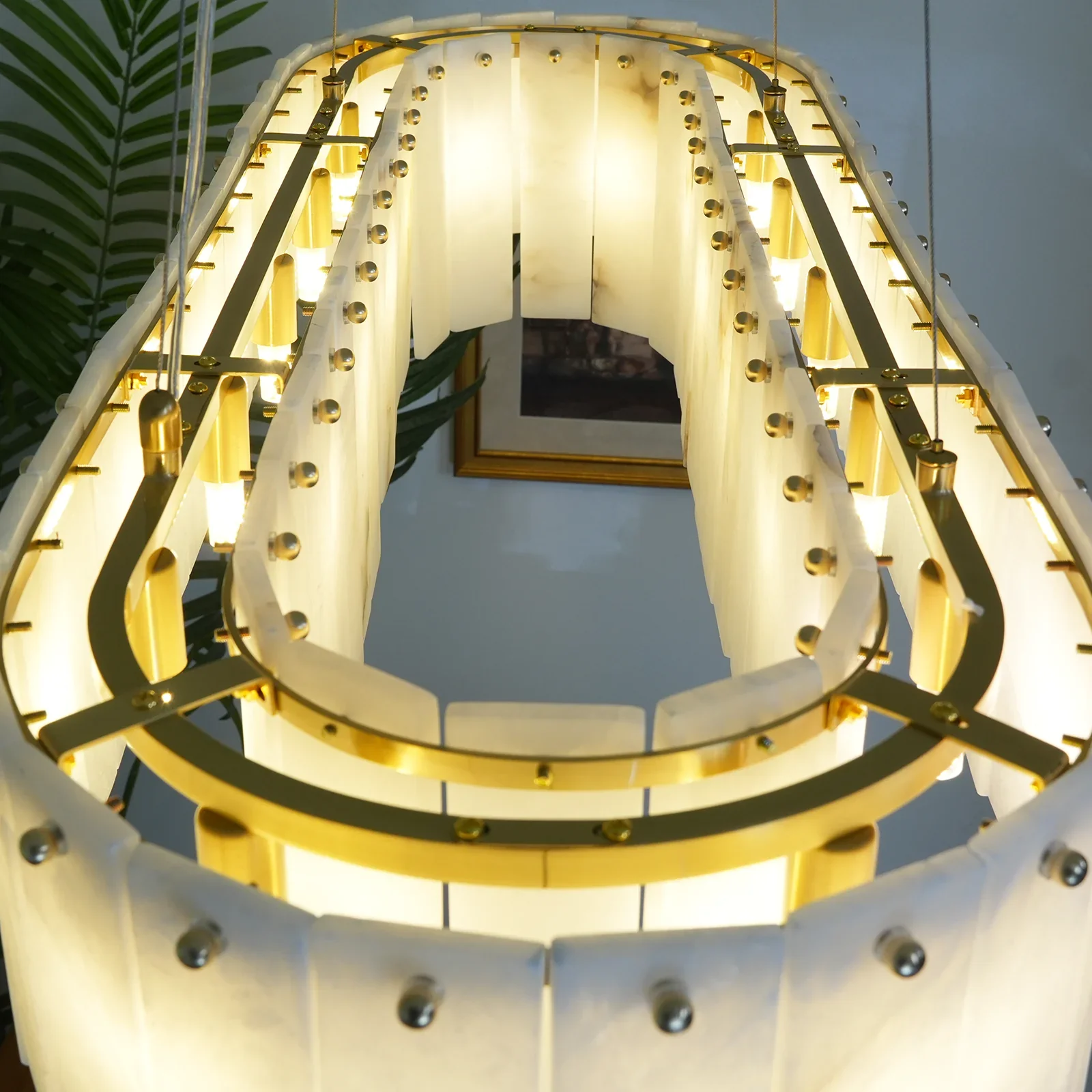 Rectangular Linear Alabaster Chandelier - Image 17