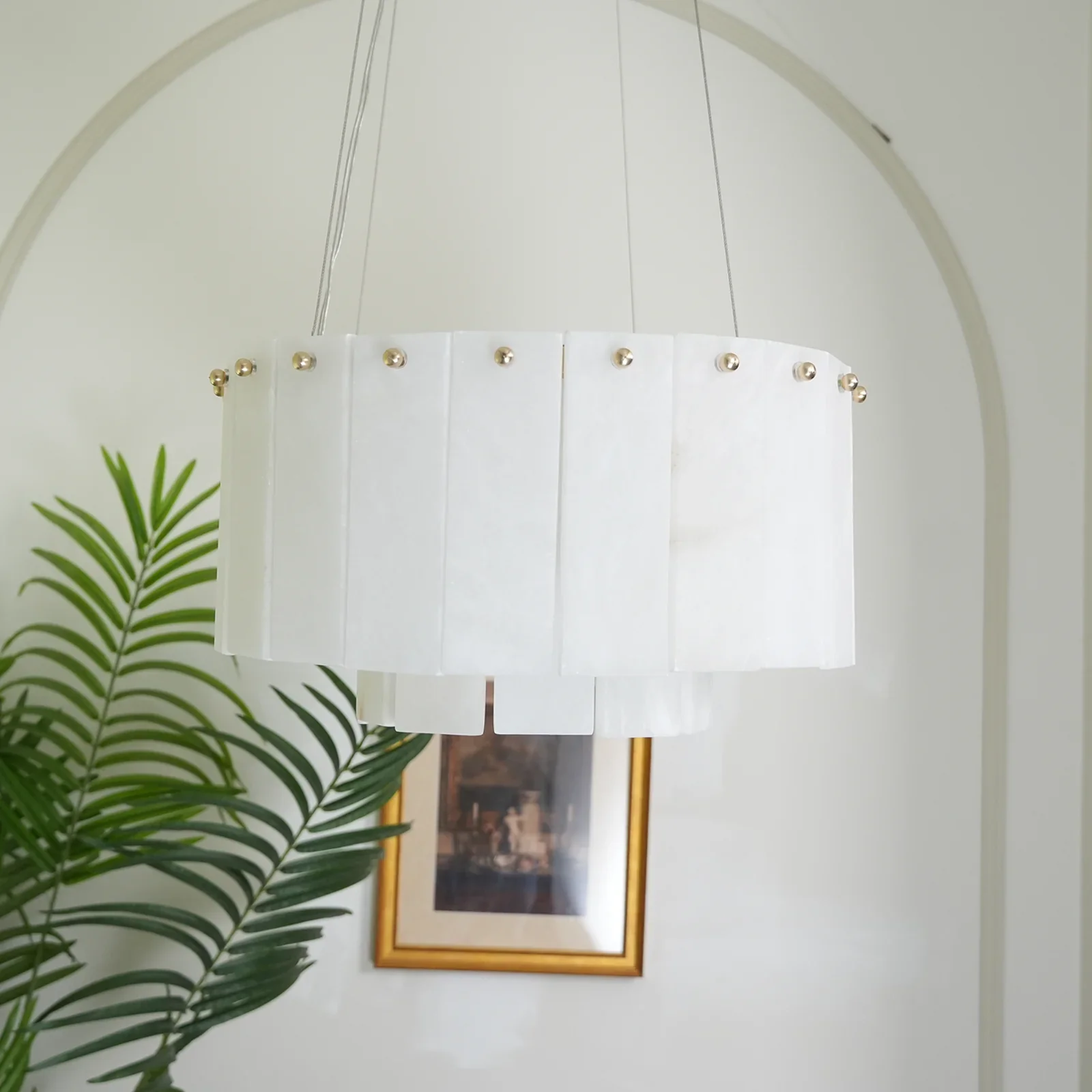 Rectangular Linear Alabaster Chandelier - Image 19