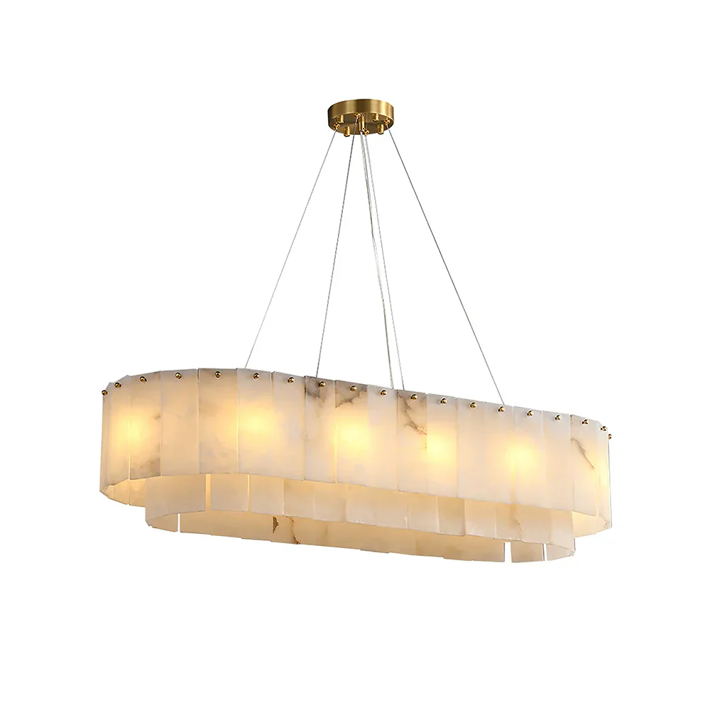 Rectangular Linear Alabaster Chandelier - Image 20