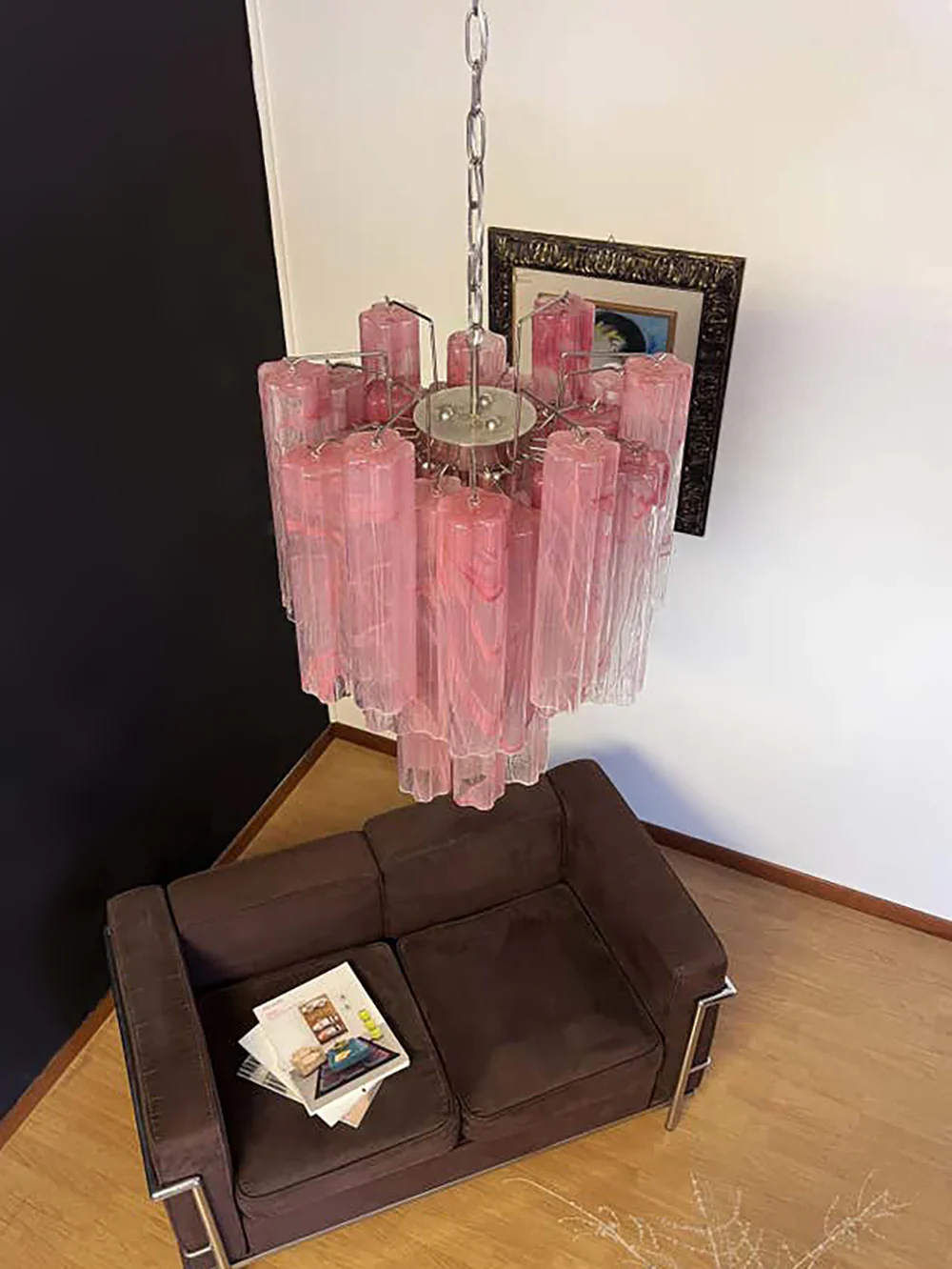 Red Cloud-Patterned Glass Chandelier - Image 10
