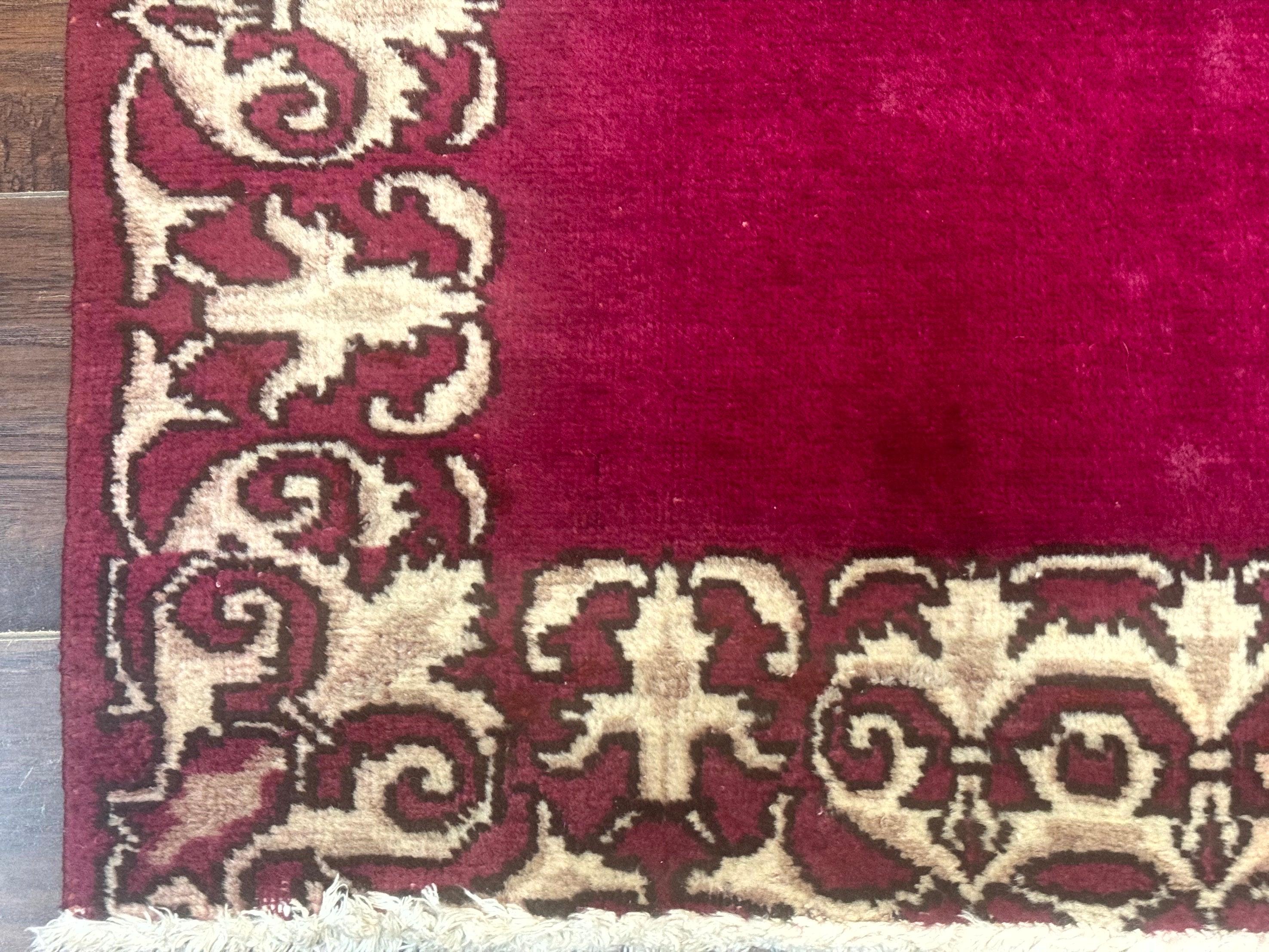 Red Persian Kerman Runner Rug 3x16 - Image 8