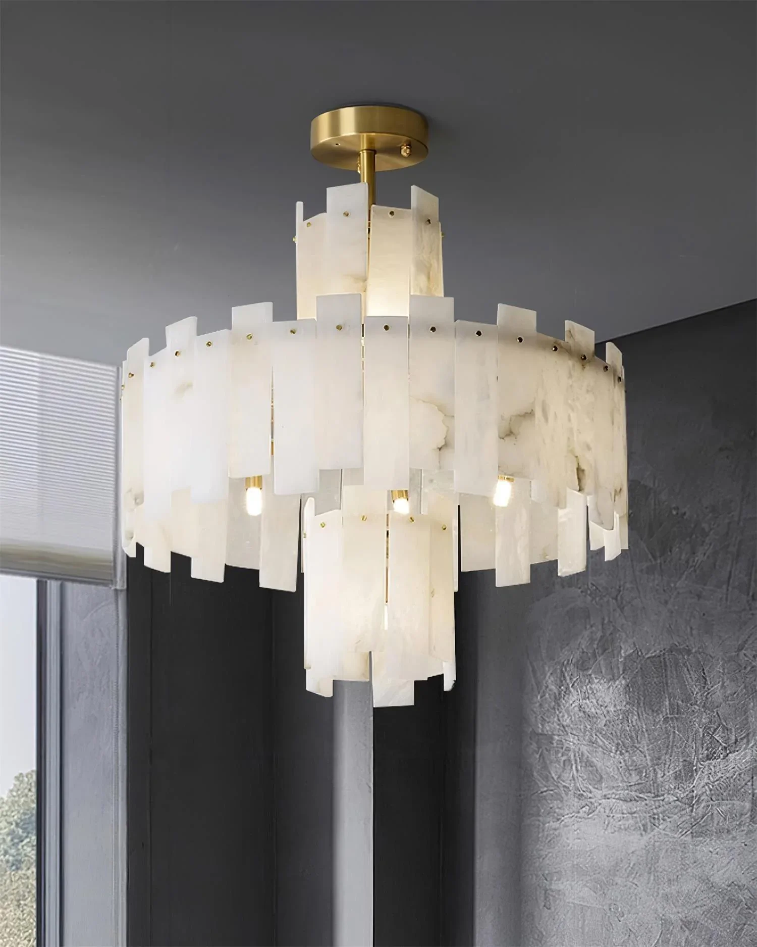 Regina White Alabaster Chandelier - Image 10