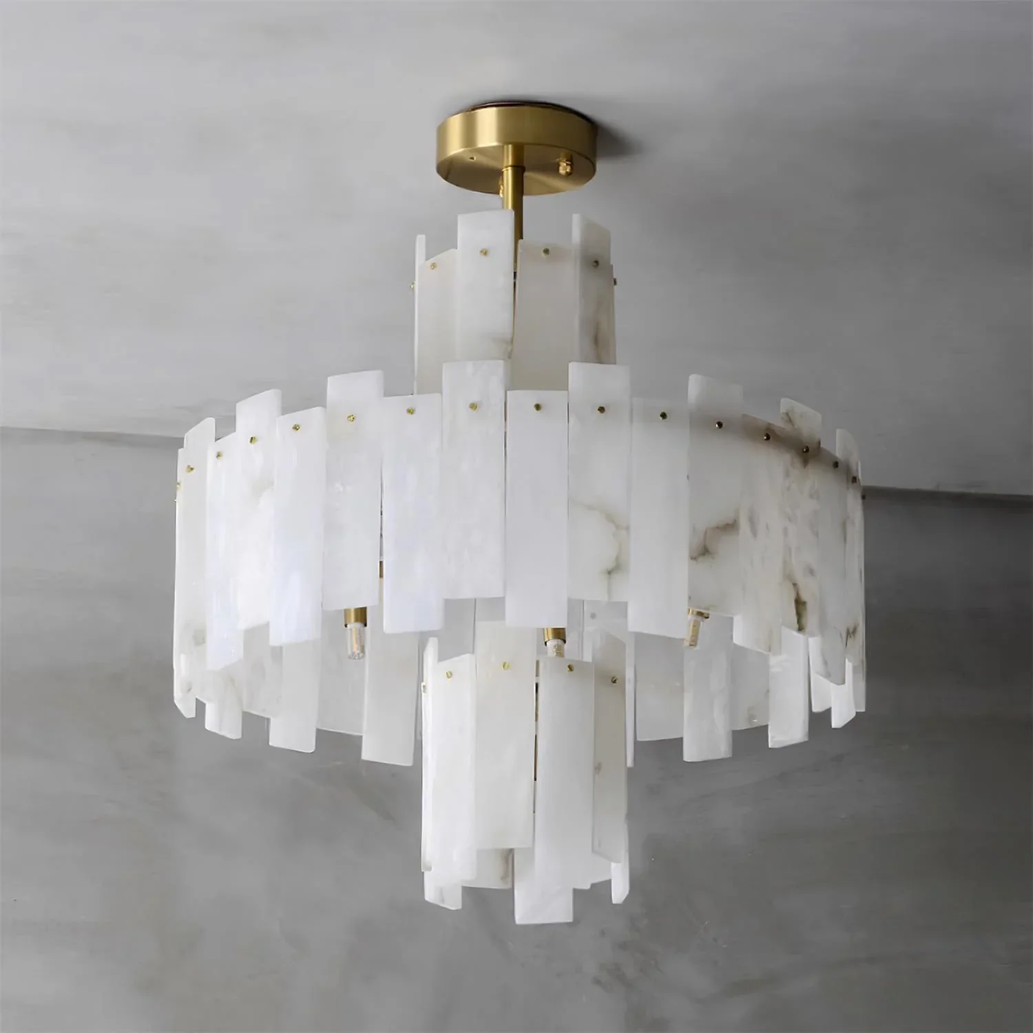 Regina White Alabaster Chandelier - Image 16