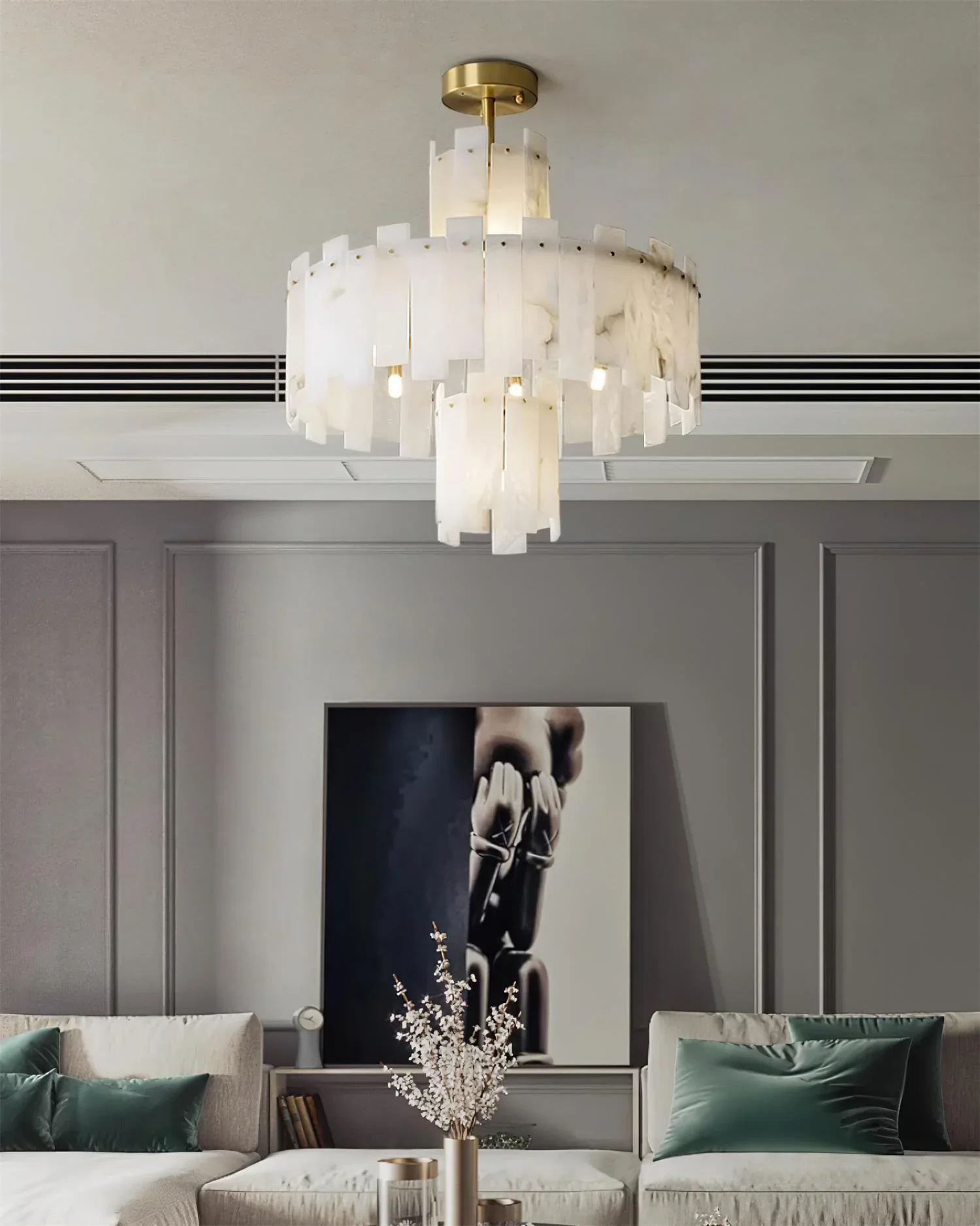 Regina White Alabaster Chandelier - Image 3