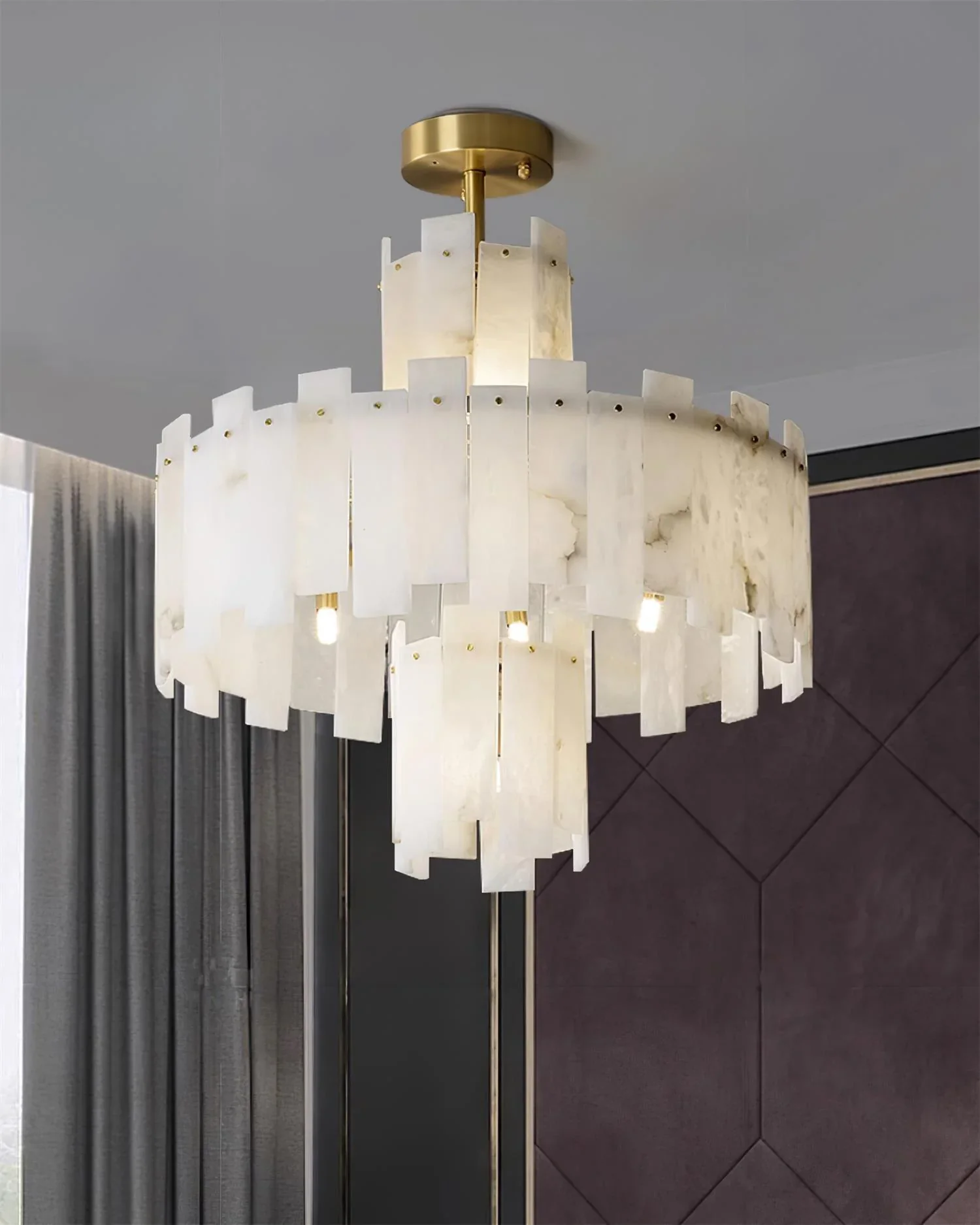 Regina White Alabaster Chandelier - Image 9