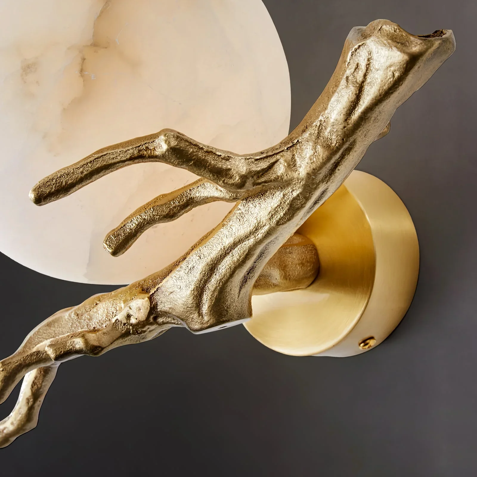Retro Twigs Round Alabaster Wall Lamp - Image 12