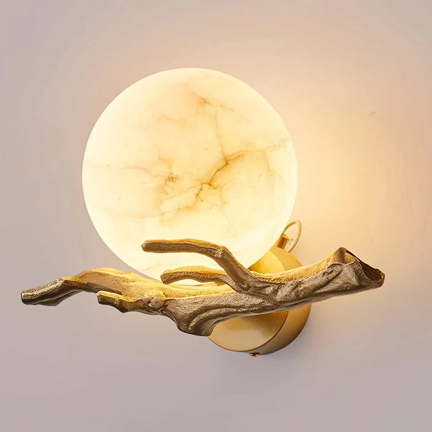 Retro Twigs Round Alabaster Wall Lamp - Image 16