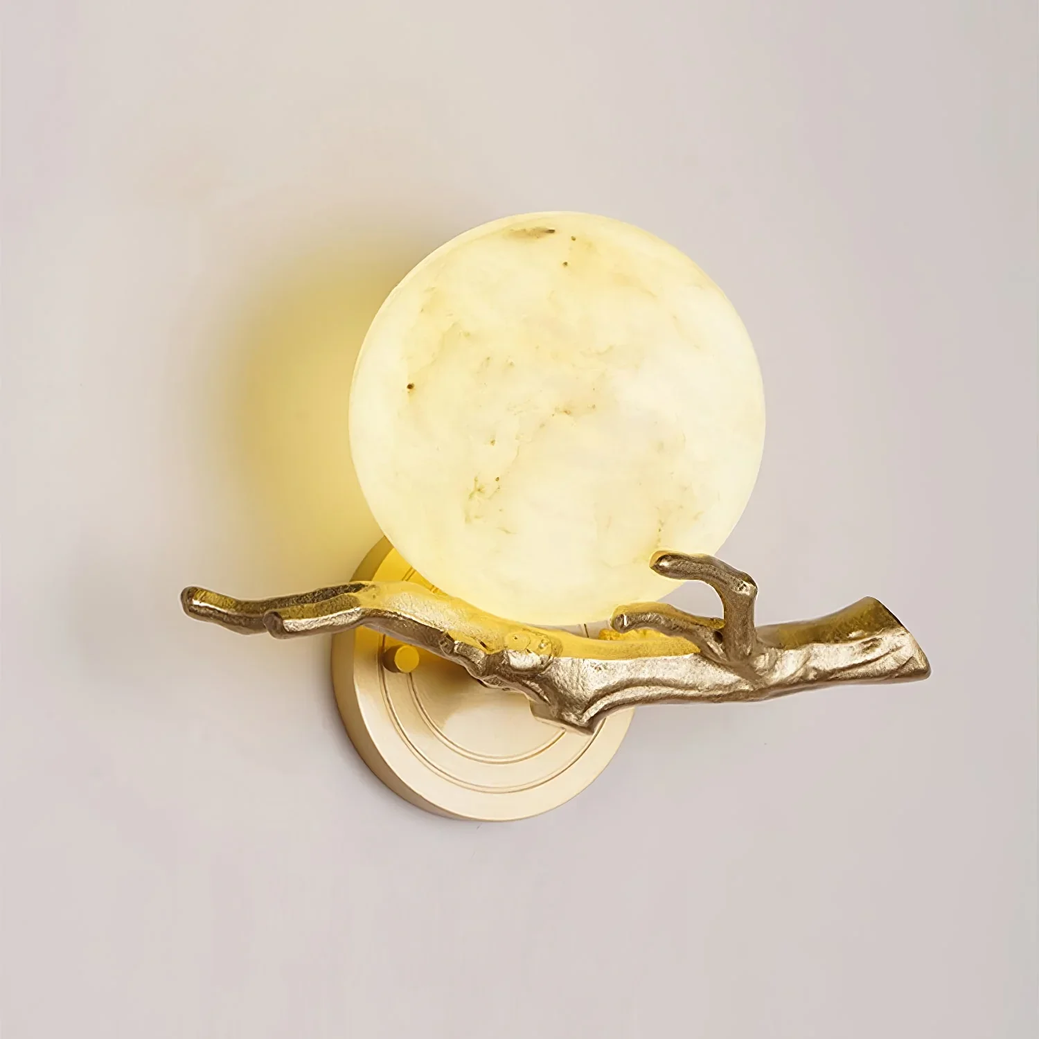 Retro Twigs Round Alabaster Wall Lamp - Image 17