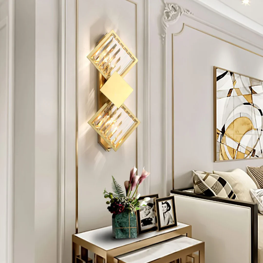Rhombus Gold Crystal Wall Light - Image 10