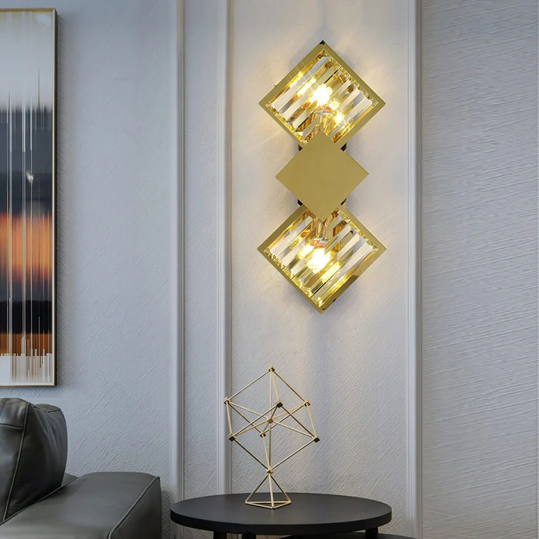 Rhombus Gold Crystal Wall Light - Image 11