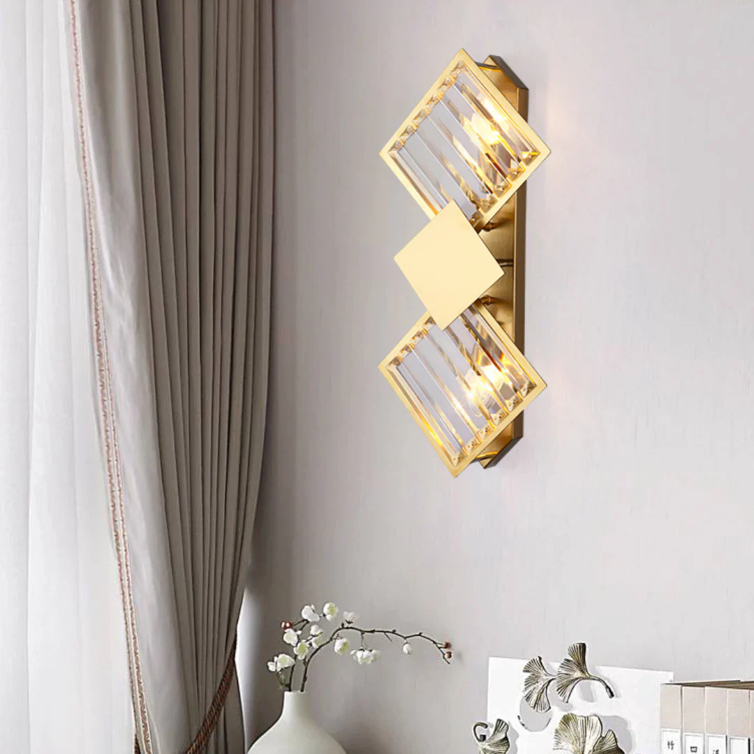 Rhombus Gold Crystal Wall Light - Image 12