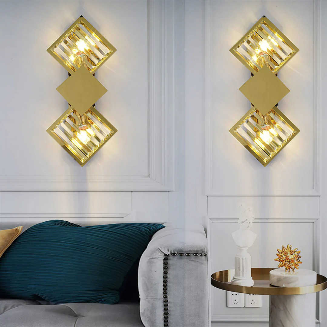 Rhombus Gold Crystal Wall Light - Image 13