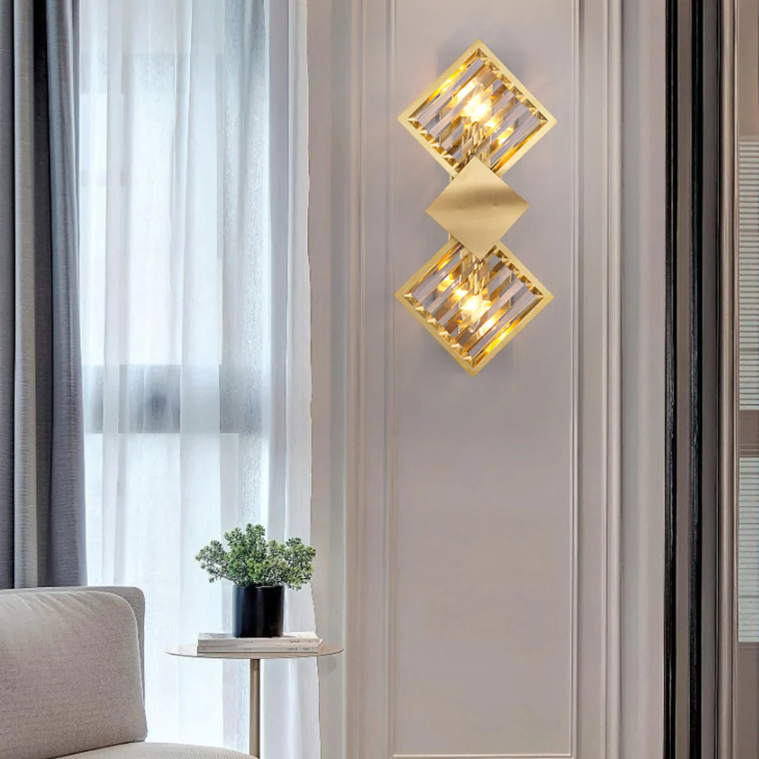 Rhombus Gold Crystal Wall Light - Image 15