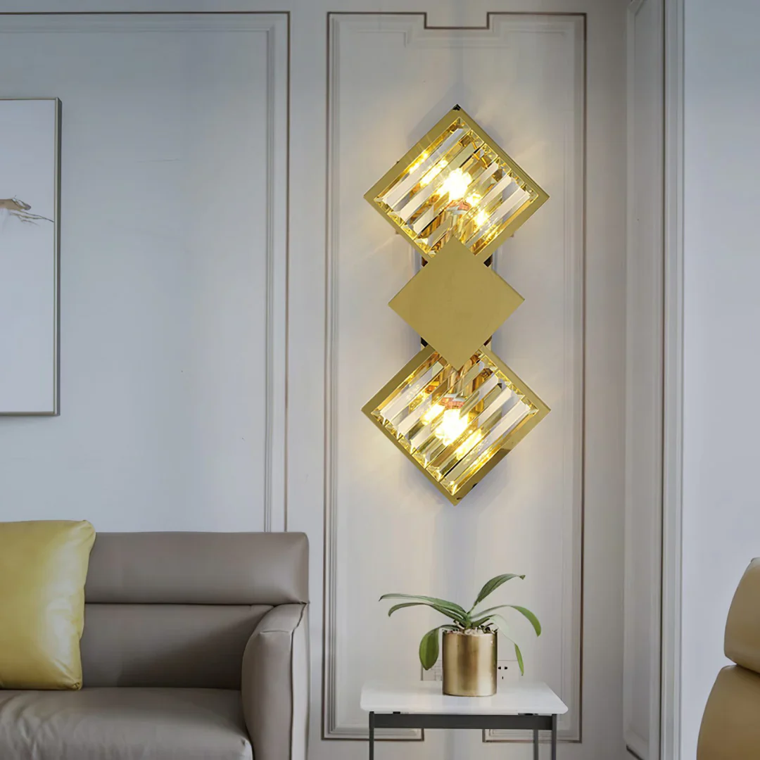 Rhombus Gold Crystal Wall Light - Image 16
