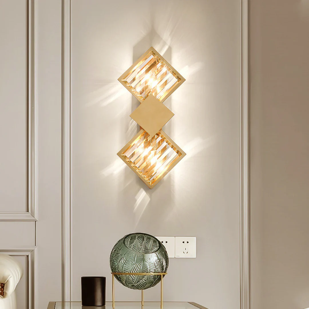 Rhombus Gold Crystal Wall Light - Image 8