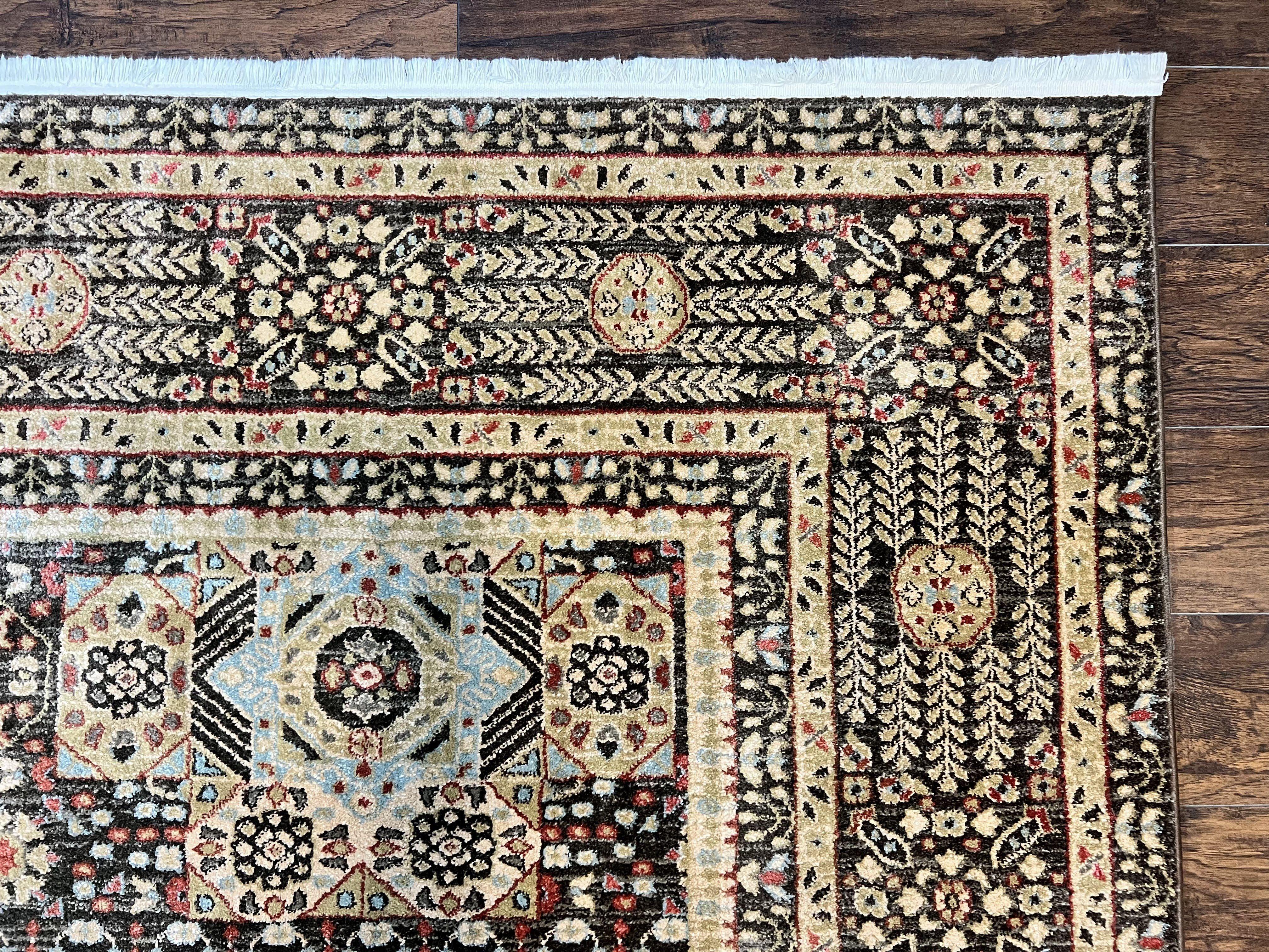 Room Sized Oriental Rug 10x11, Power Loomed Carpet, Tan Brown, Unique Loom - Image 7