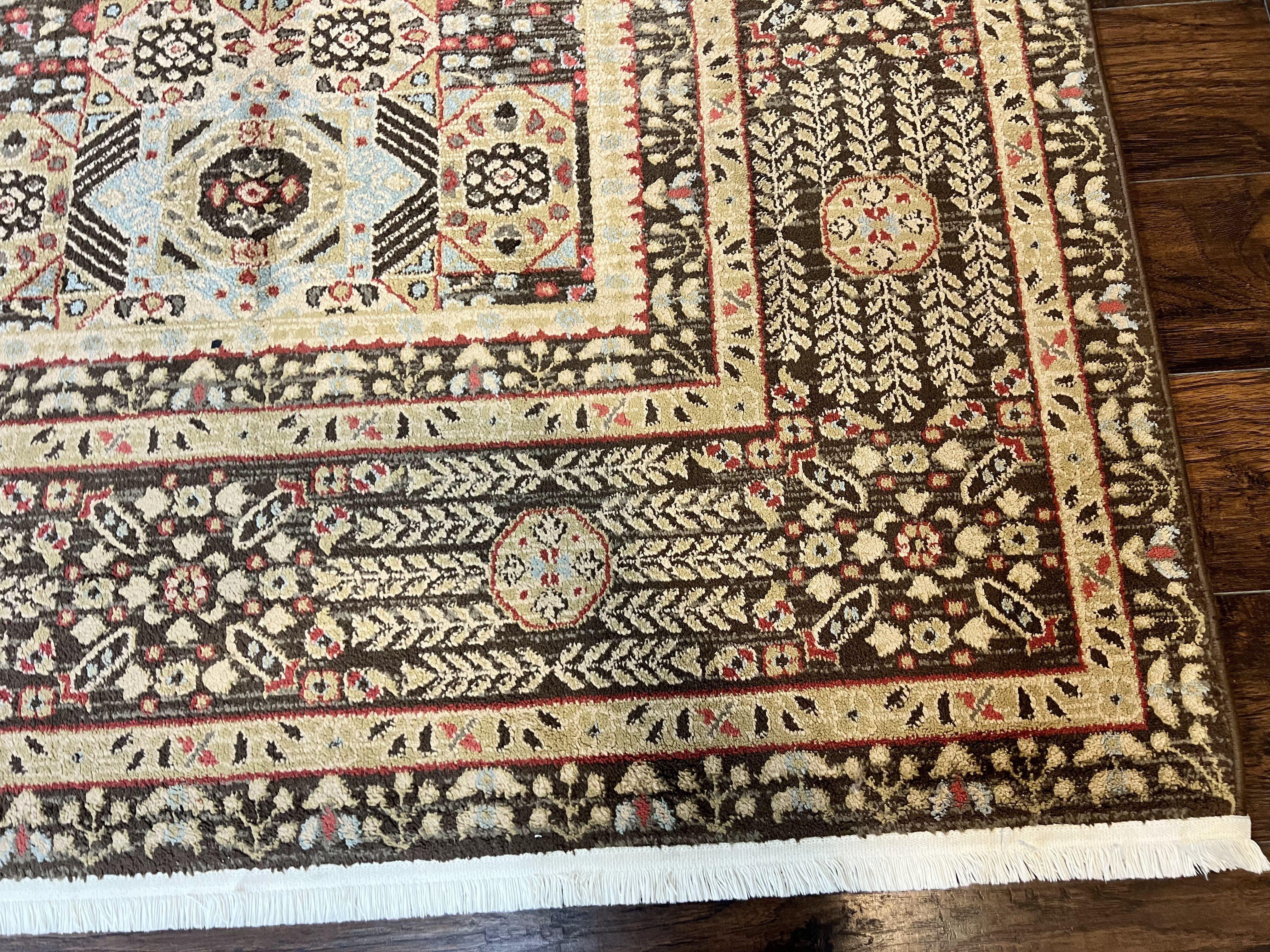 Room Sized Oriental Rug 10x11, Power Loomed Carpet, Tan Brown, Unique Loom - Image 9